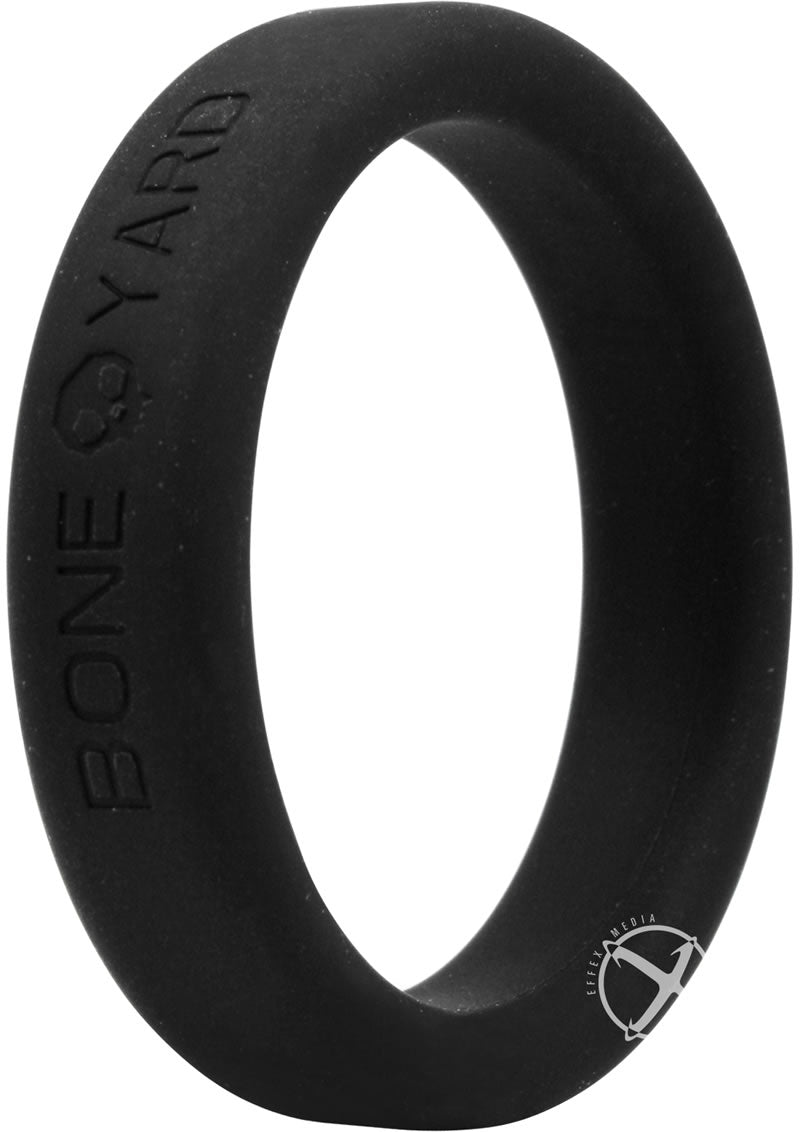 Boneyard 1.8 Inch Black Silicone Cock Ring for Men - Stretchy & Comfortable Penis Ring for Enhanced Pleasure & Erection Support - Perfect for Couples Play & Solo Use