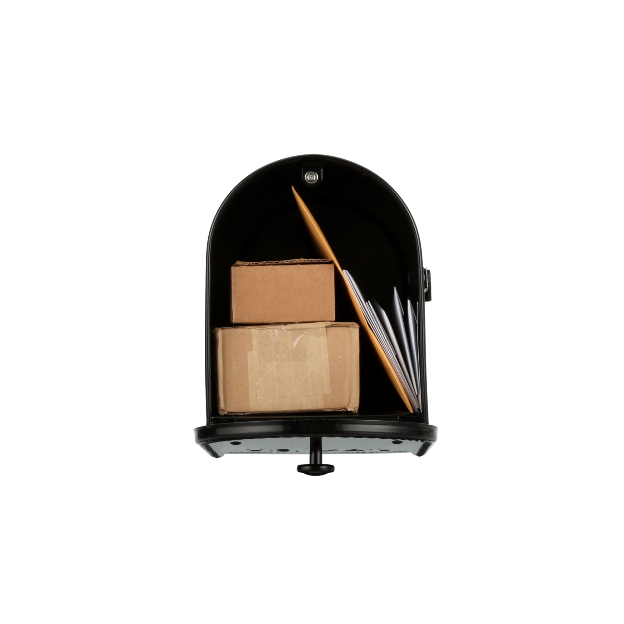 Edwards Galvanized Steel Post Mount Mailbox - Large Capacity Black Outdoor Mailbox (EM160BAM) | USPS Approved Code B | Durable Weatherproof Design for Homes, Farms & Rural Areas