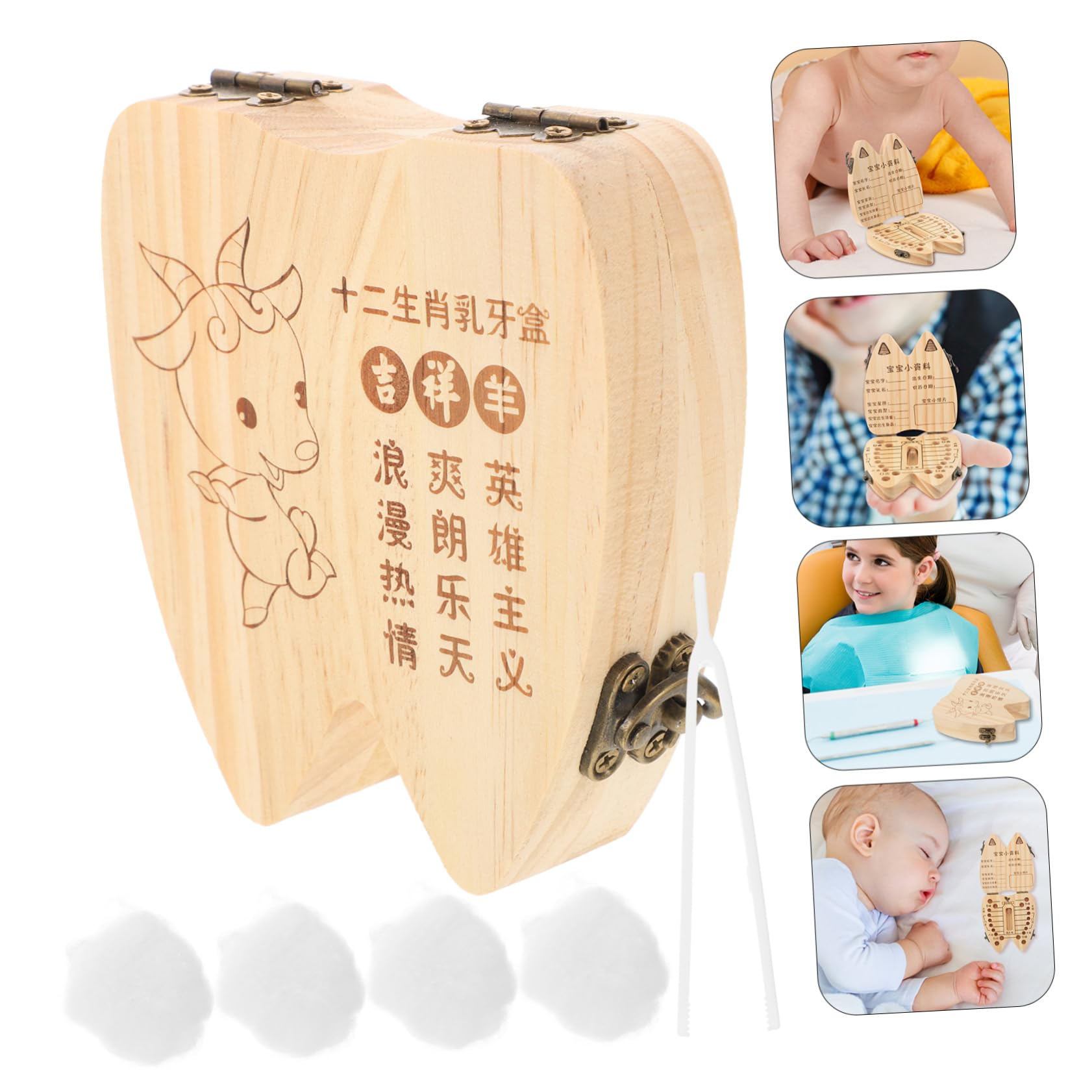 UPKOCH 4-Pack Wooden Tooth Storage Cases - Natural Tooth Saver Containers for Travel & Home Organization | Perfect for Dentists, Collectors & Baby Teeth Keepsakes