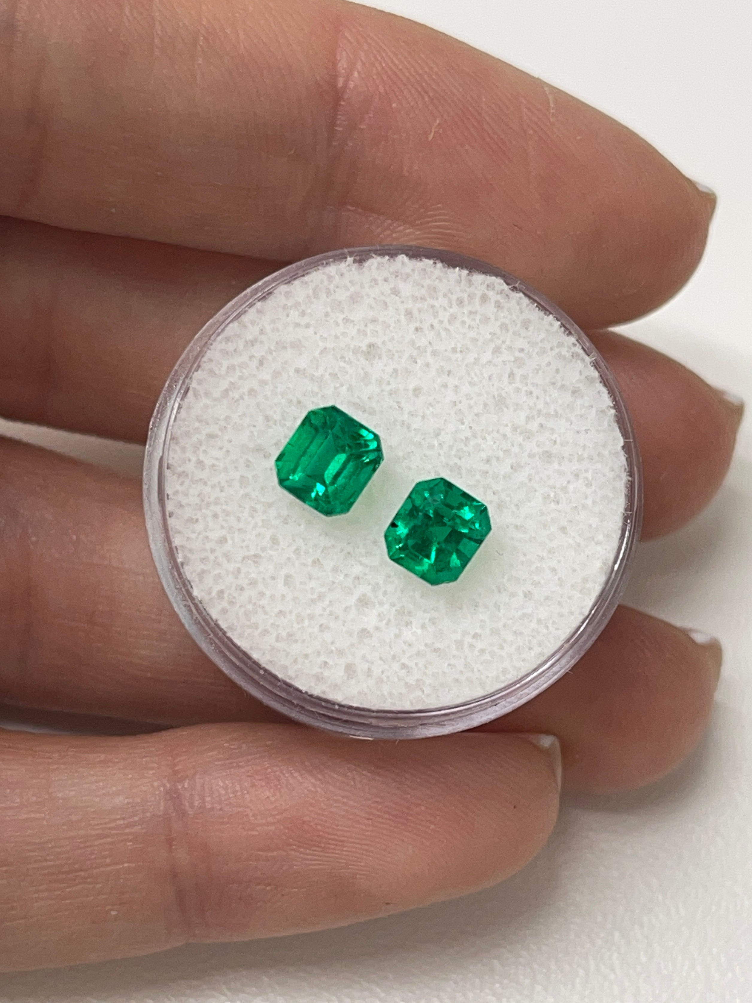 1.79tcw 5.5x5mm Muzo Green Colombian Loose Emeralds - Asscher Cut Natural Gemstones for Jewelry Making, Engagement Rings & Luxury Gifts