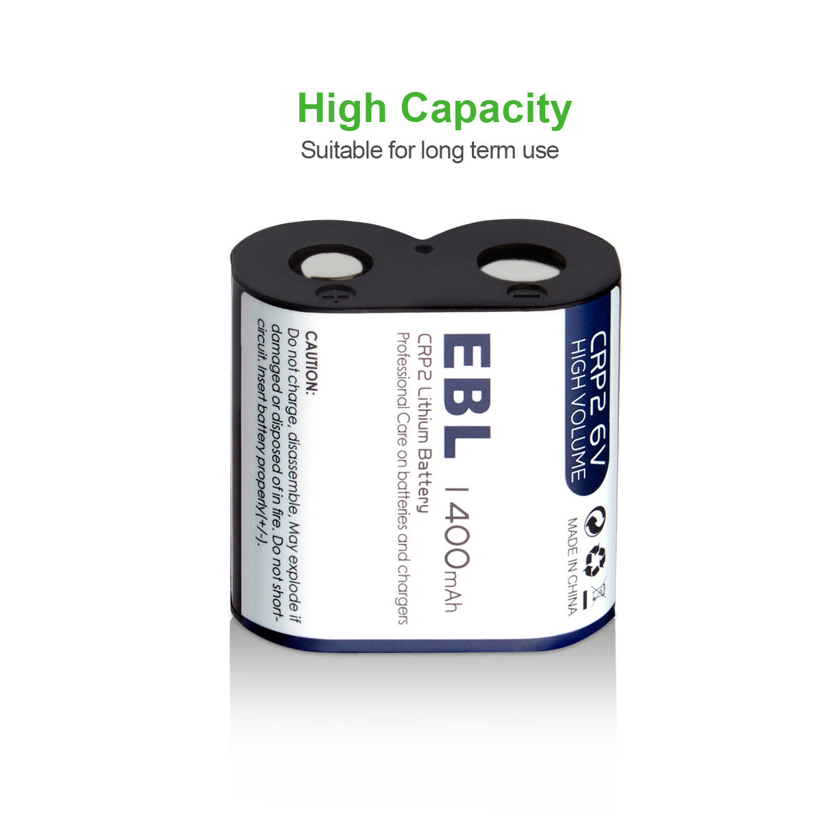 EBL CR P2 6V 1400mAh Lithium Battery for Cameras - High Capacity Replacement Battery for Digital Cameras, Flash Units & Photo Equipment - Perfect for Professional Photography & Outdoor Shooting