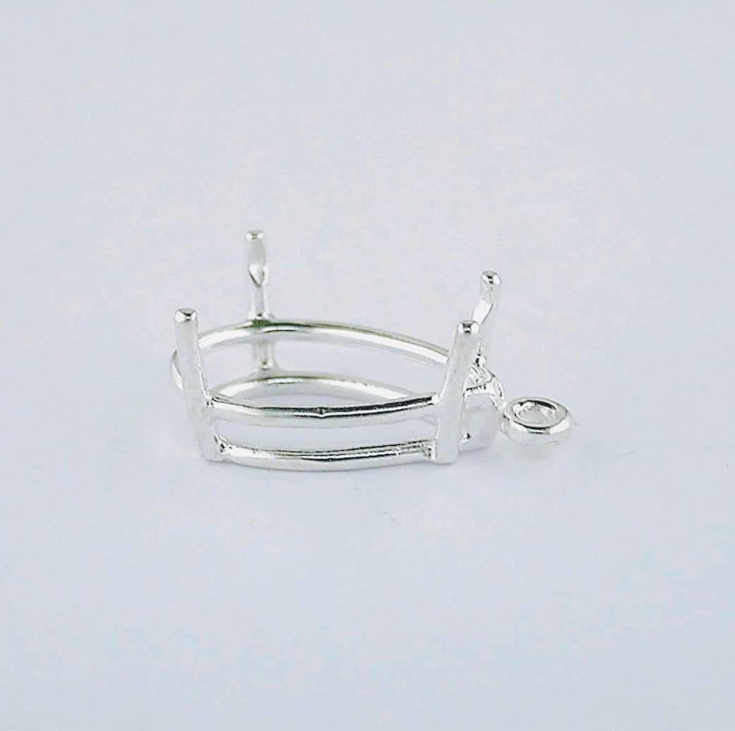 Sterling Silver or 14k Gold Pear-Shaped Dangle Pendant Setting - 5x3mm (30x22mm) - Handcrafted in USA - Perfect for Necklaces, Earrings & Jewelry Making
