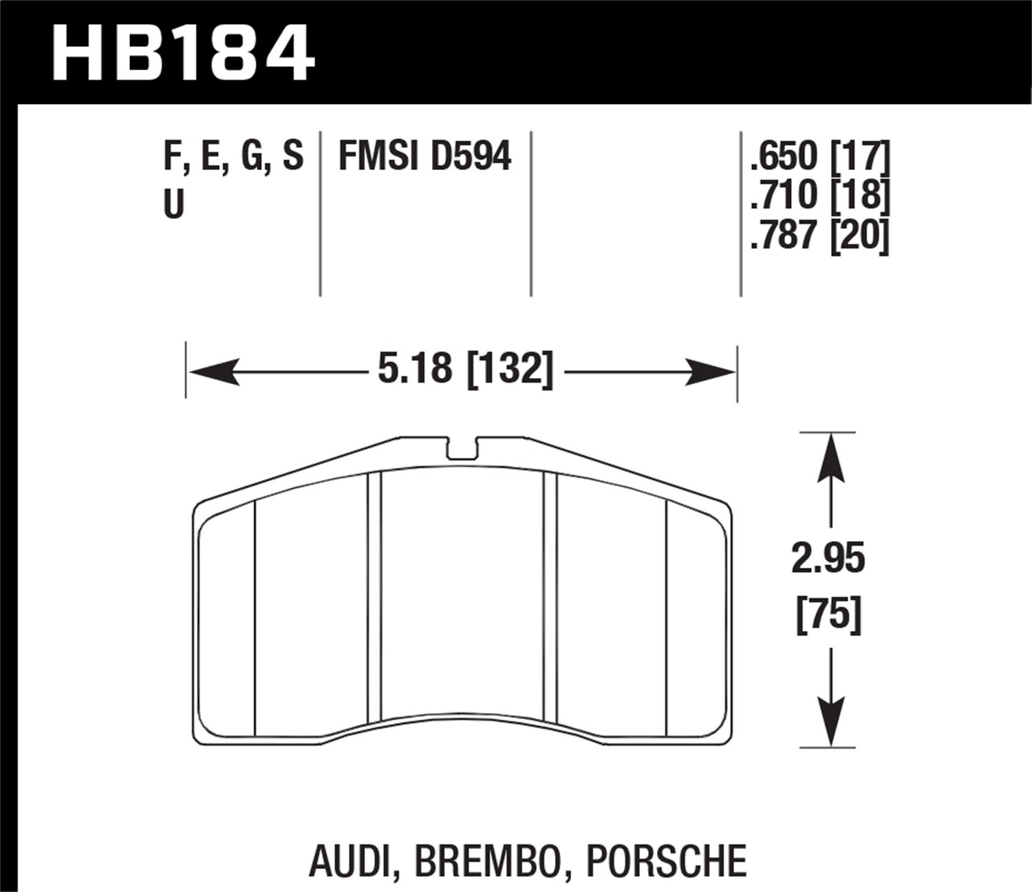 HB184F.650 HPS Performance Street Brake Pads - High Performance Braking for Sports Cars & Daily Driving | Perfect for Track Days, Commuting & Aggressive Street Use