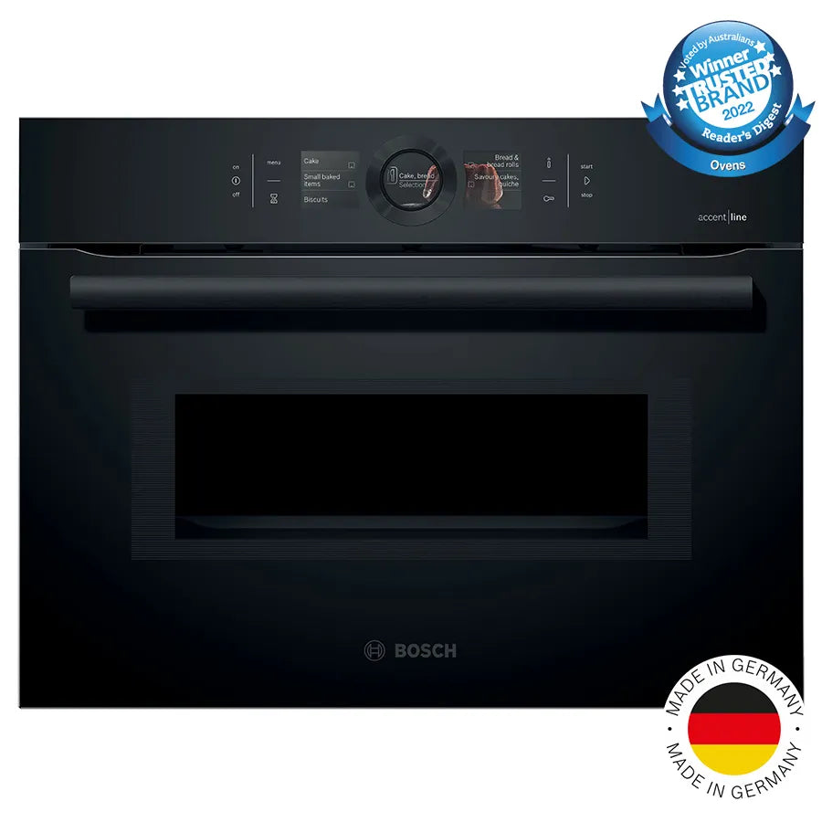 Bosch Accentline 45cm Built-in Combination Microwave Oven CMG836NC1 - Perfect for Modern Kitchens, Baking & Quick Meals