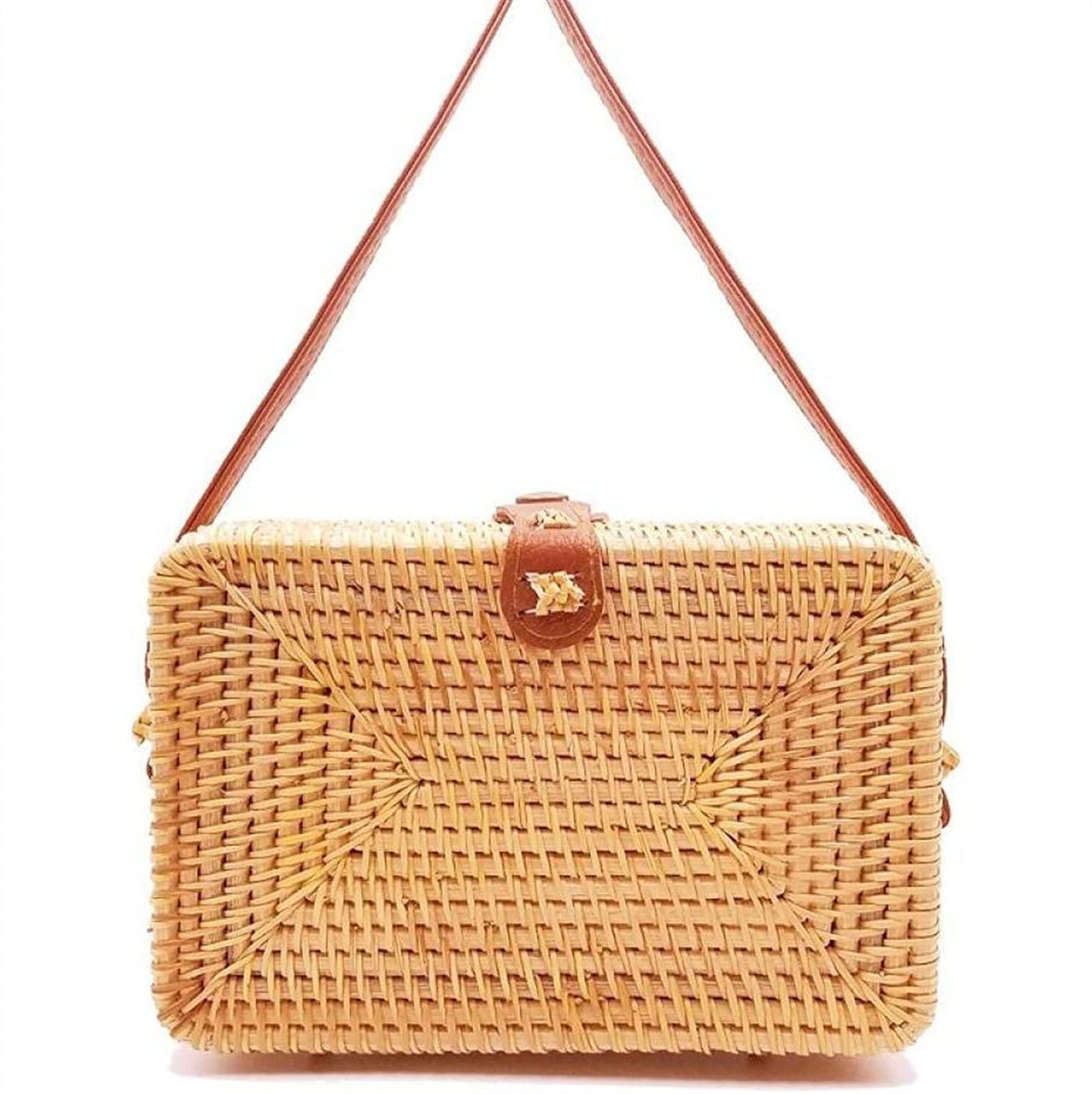 Handmade Straw Woven Shoulder Bag for Women - Beach Travel, Fishing & Summer Outfits - Pastoral Style Hollow Mesh Tote for Casual, Vacation & Outdoor Activities