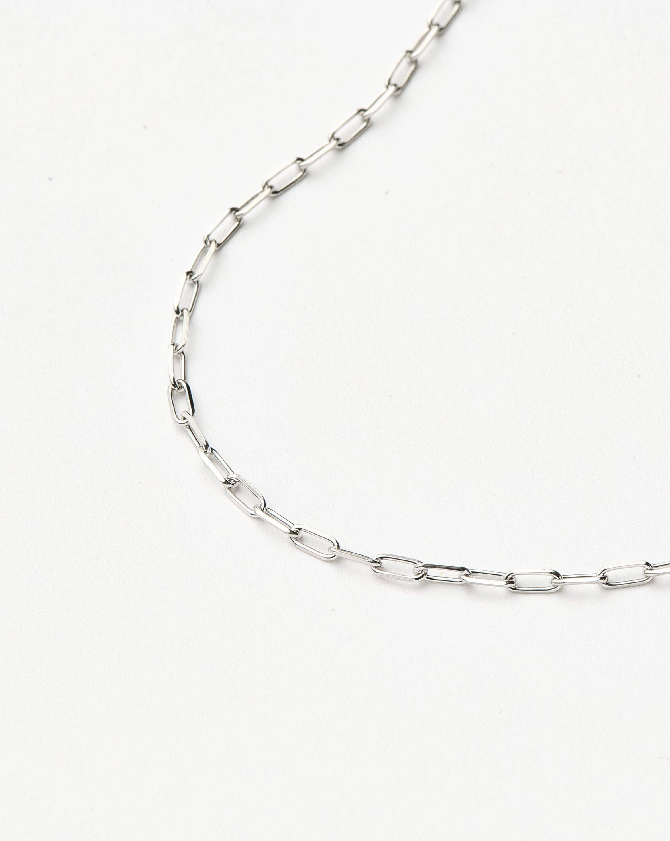 14k Solid White Gold Paperclip Chain Bracelet for Women - Classic Minimalist Fine Jewelry for Everyday Wear & Special Occasions