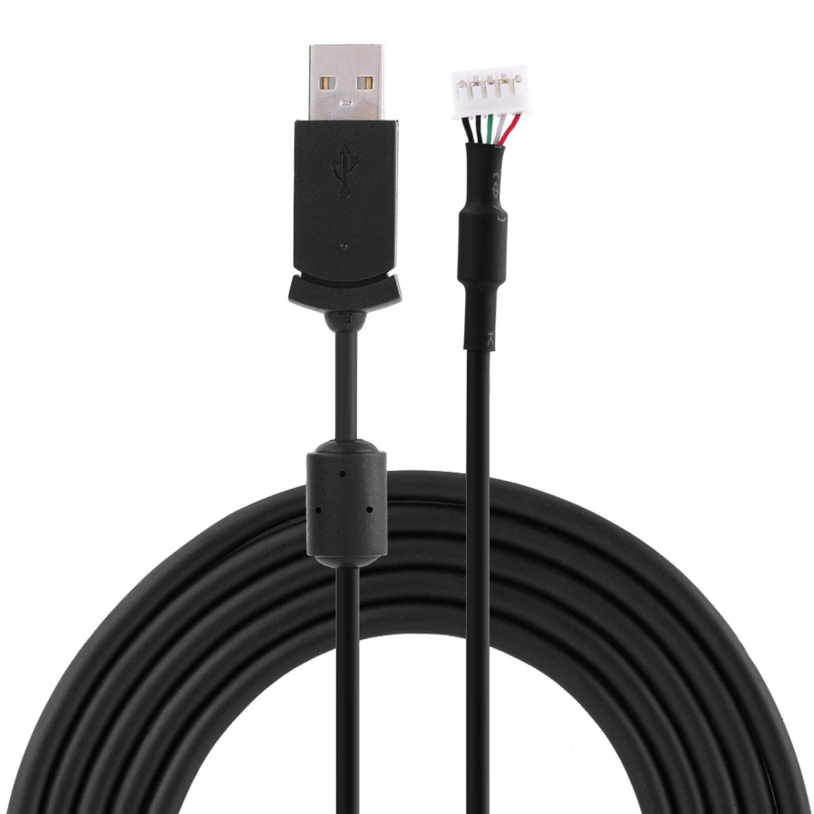 2M USB Mouse Cable Replacement for IE3.0 Gaming Mouse - USB to 5-Pin Connector - Black - Perfect for PC Gaming, Office Work & Computer Repair