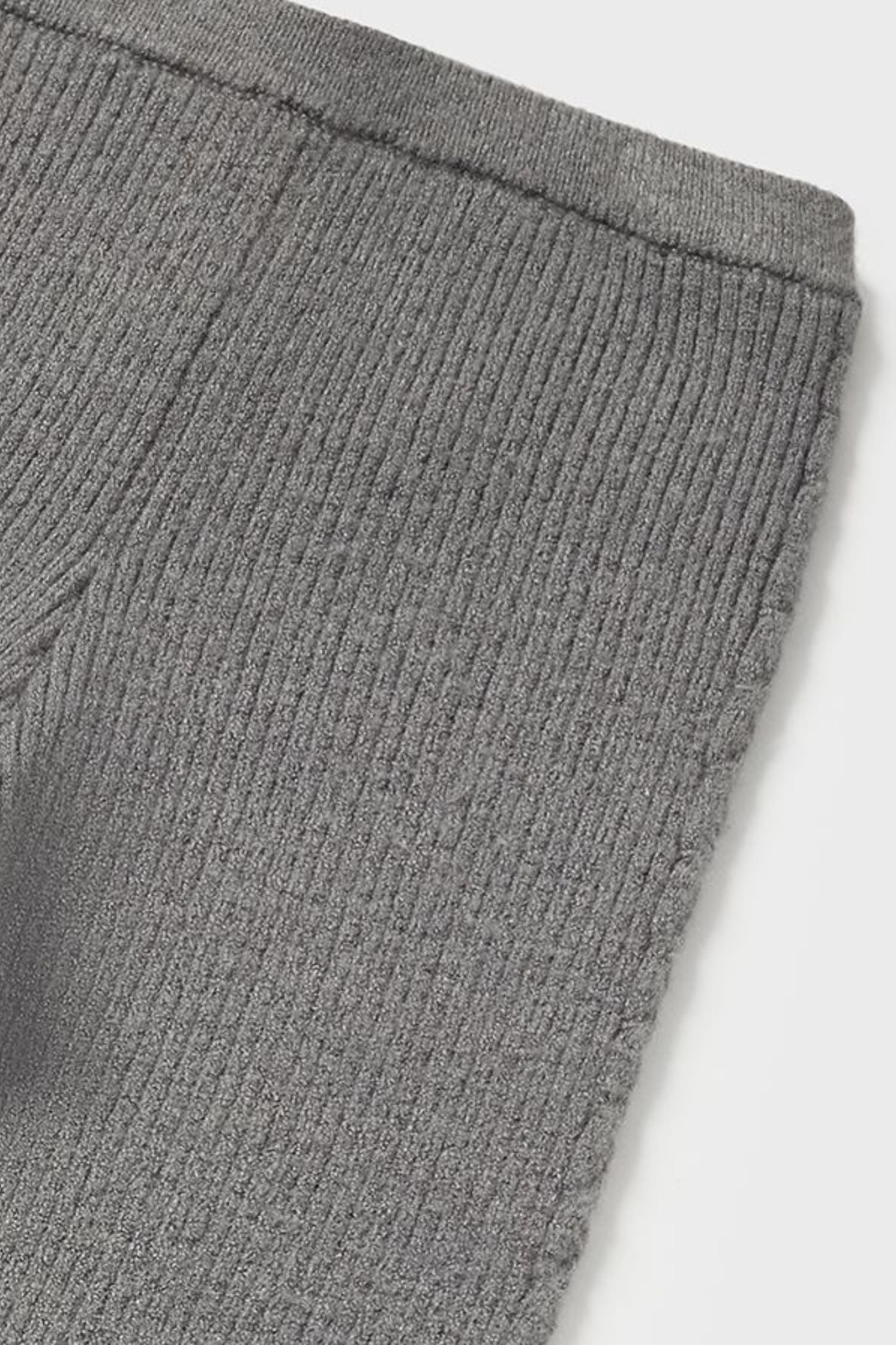 Soft Grey Ribbed Leggings for Baby Girls - Comfortable Stretchy Cotton Pants for Playtime & Everyday Wear