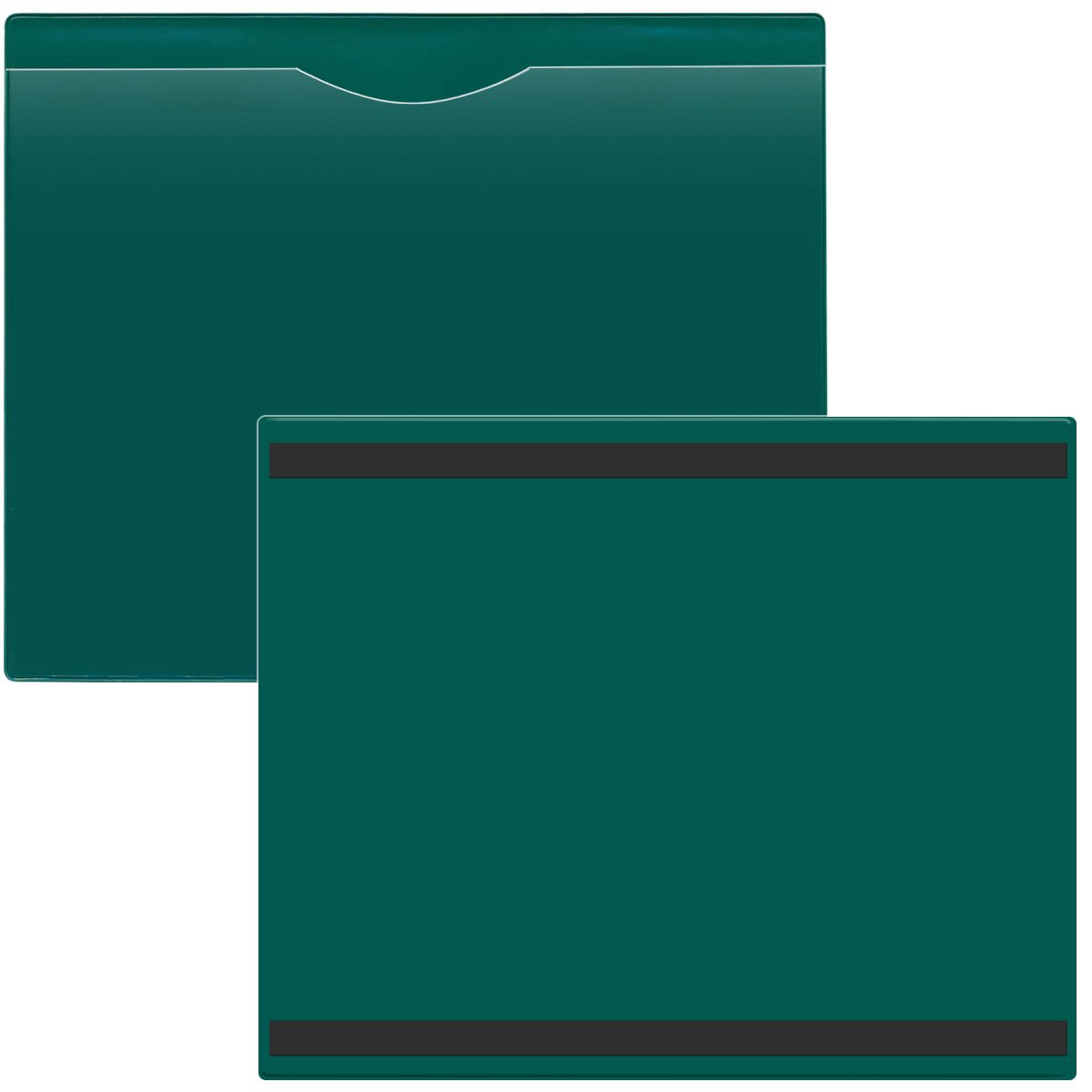 StoreSMART Magnetic File Jackets 50-Pack - 8.5 x 11 Inches, Green Plastic Back & Clear Front - Ideal for Office Organization, Lean 5S Six Sigma Systems - Perfect for Document Storage, Filing & Workplace Efficiency (FJ85PQGM-LEAN-50)