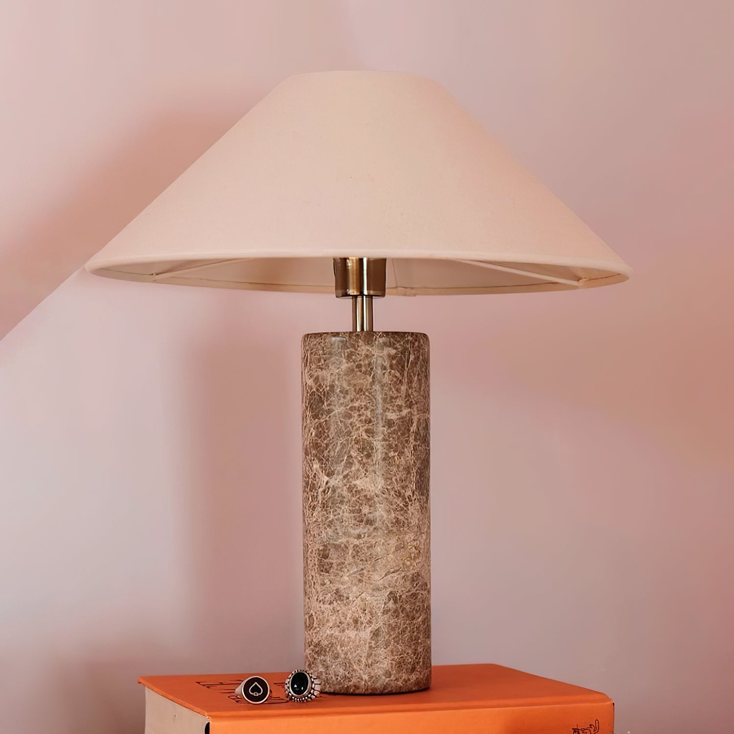 Elsie Marble Table Lamp - Modern Bedside & Living Room Lighting - Elegant Home Decor for Bedroom, Office & Study