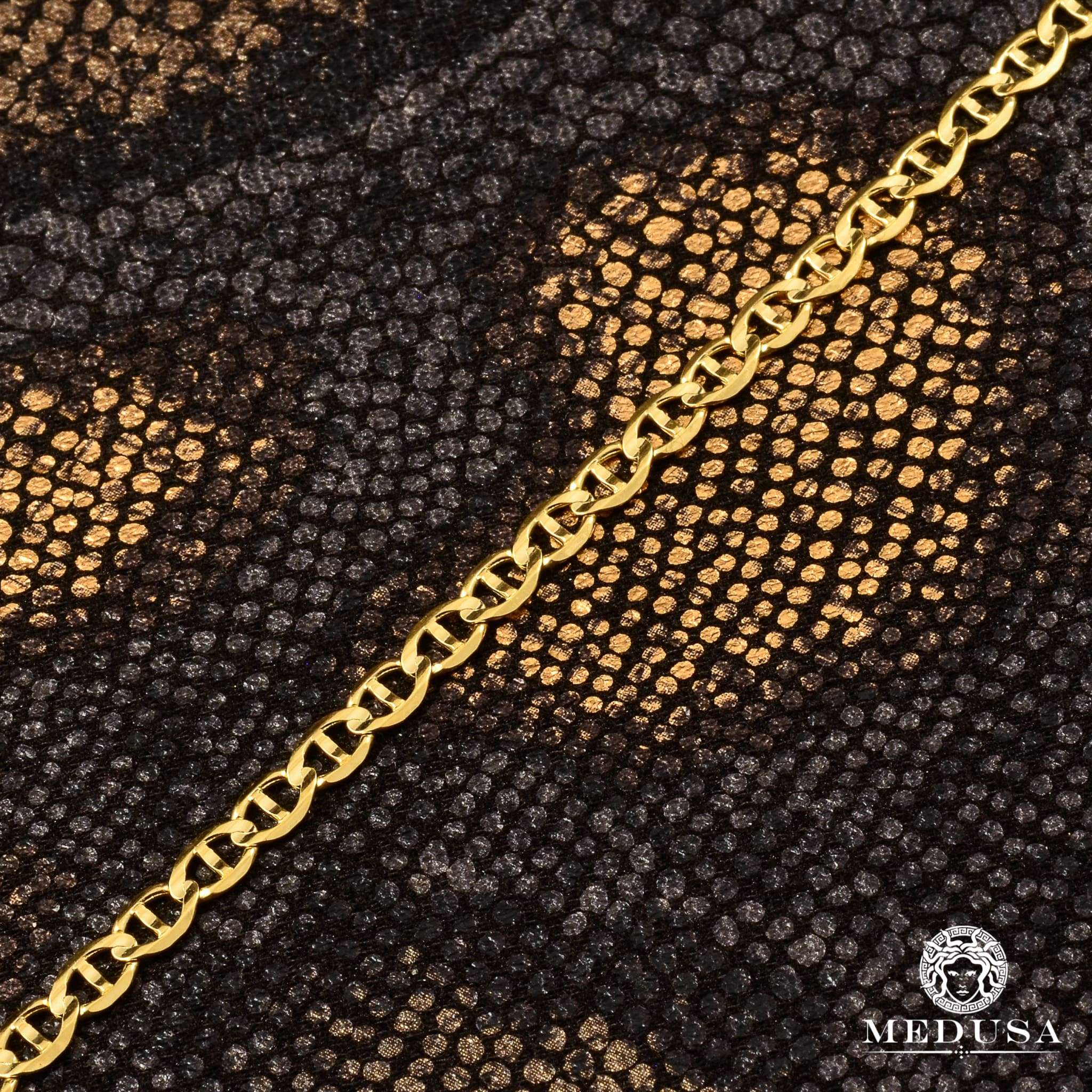 4mm Stainless Steel Mariner Link Chain - 585 Gold Plated Jewelry for Men & Women | Perfect for Necklaces, Bracelets & Gifts