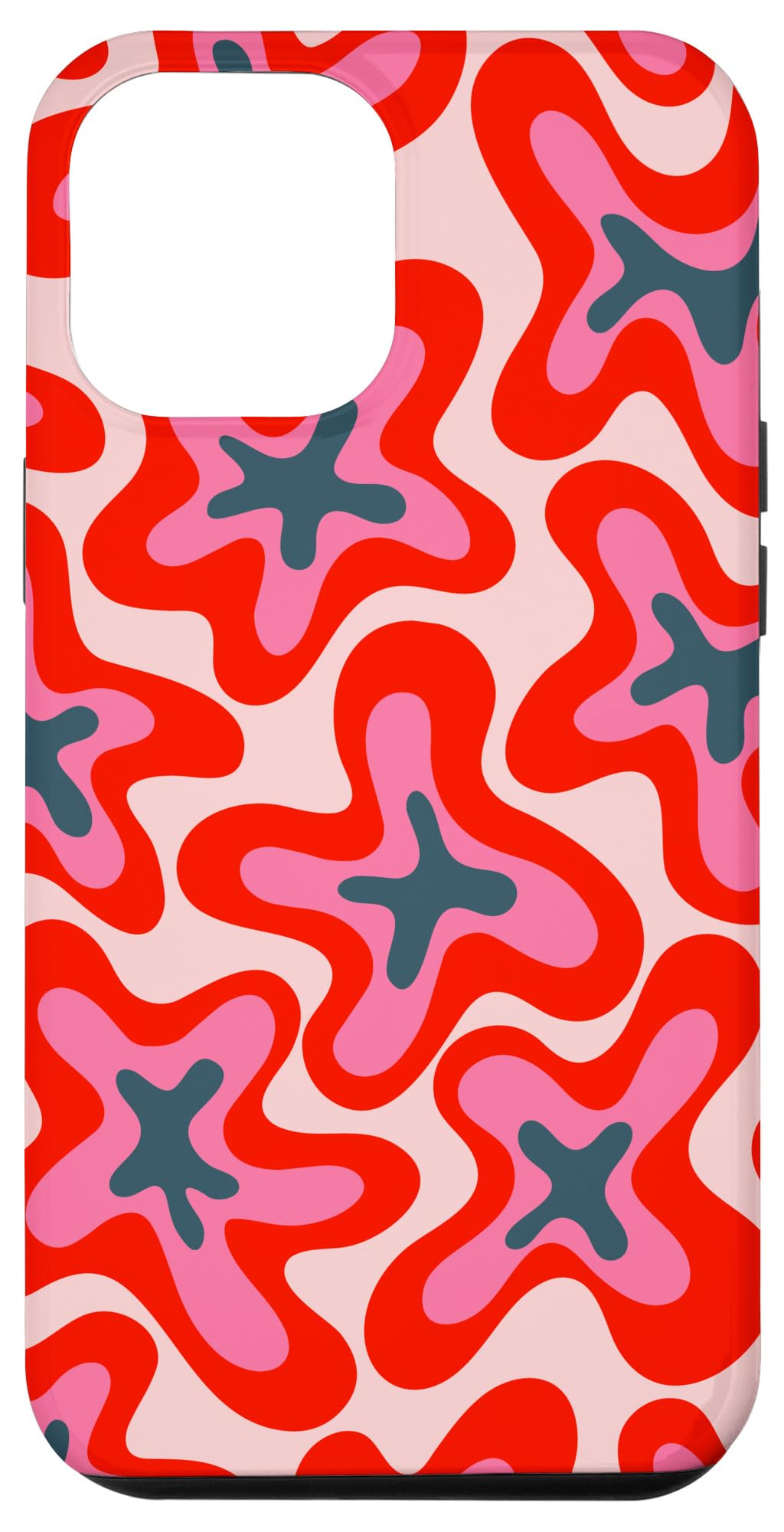 iPhone 12 Pro Max Retro Groovy Abstract 70s 80s Psychedelic Squiggle Phone Case - Perfect for Music Festivals & Vintage Lovers