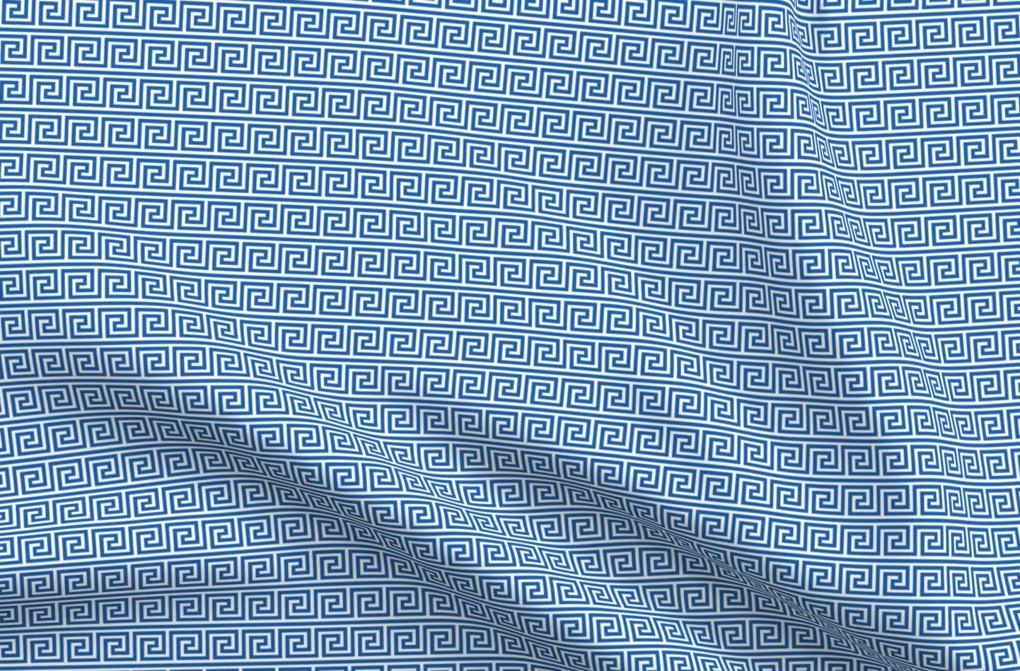 Greek Blue & White Ancient Greece Printed Minky Fabric Fat Quarter - Soft Plush Fabric for Sewing Baby Blankets, Quilt Backing & DIY Plush Toys - Perfect for Nursery Decor & Handmade Gifts