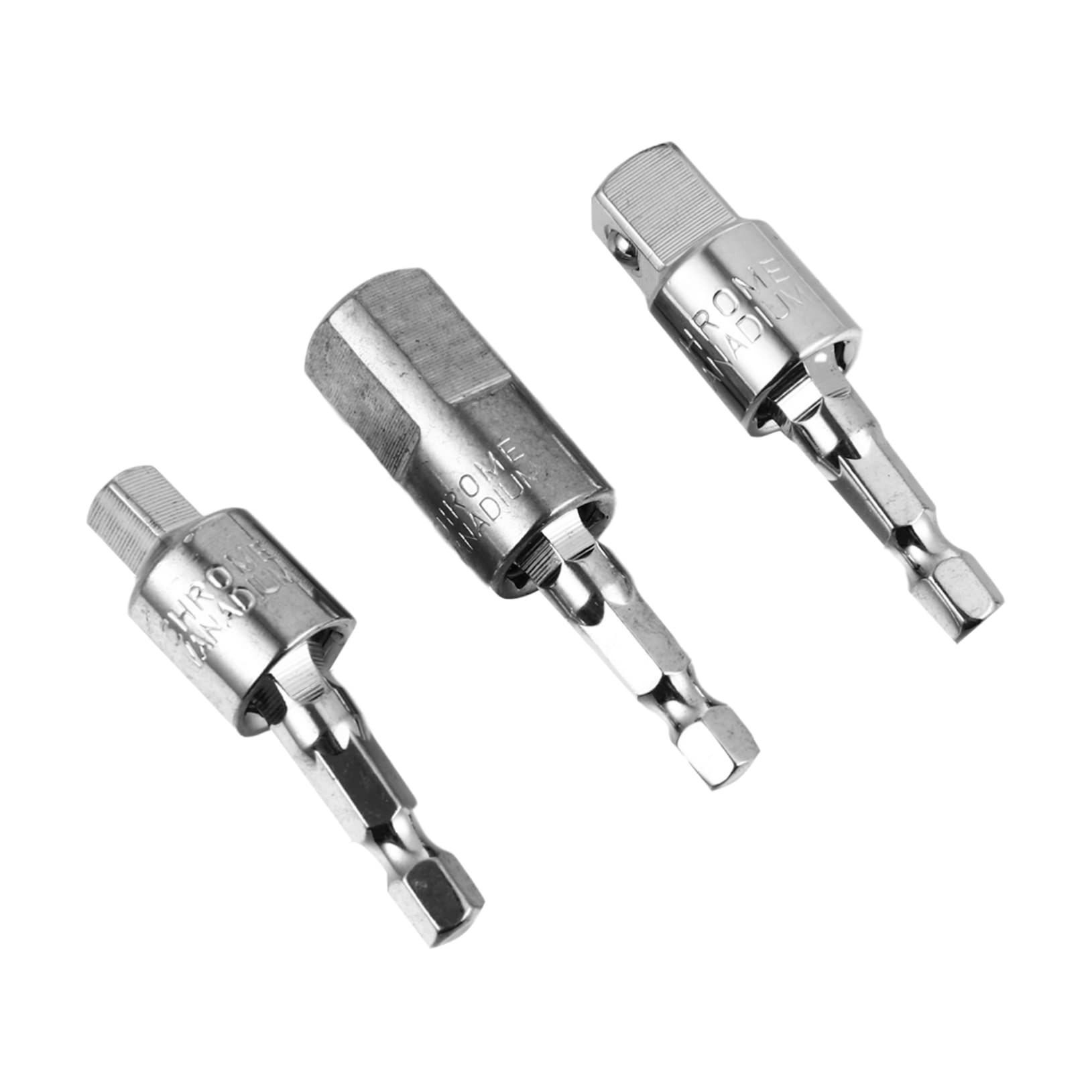 3-Piece Electric Wrench Drill Adapter Set - Hex Magnetic Bit Socket Driver with Deep Socket Insert | High Carbon Steel Screwdriver Bit Adapters for Power Tools | Perfect for DIY Projects, Automotive Repairs & Home Maintenance