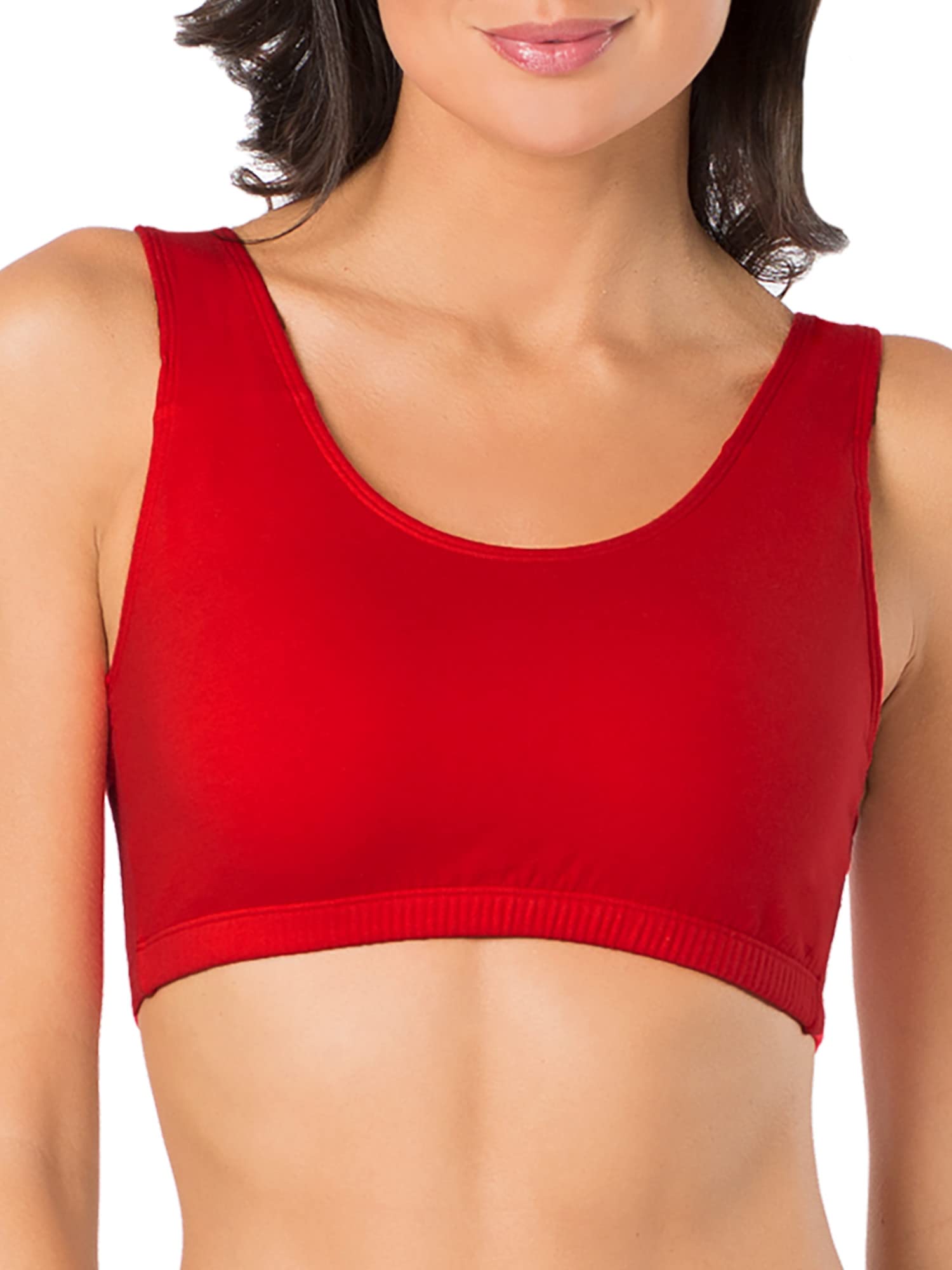 Fruit of the Loom Women's Cotton Tank Bra - Ultra Soft, Breathable & Comfortable for Everyday Wear, Yoga, Gym & Lounge