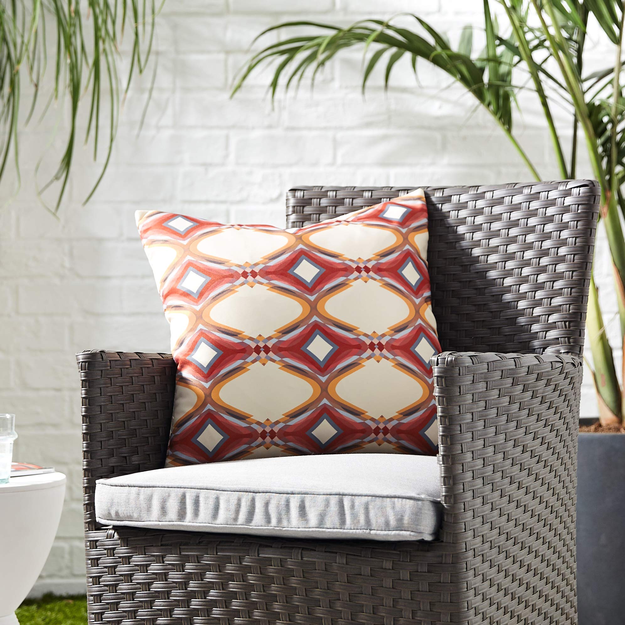 Modway All-Weather Indoor/Outdoor Throw Pillows - Set of 2, Water-Resistant Patio Cushions for Sofa, Deck & Garden - Perfect for Poolside, Porch & Backyard Relaxation