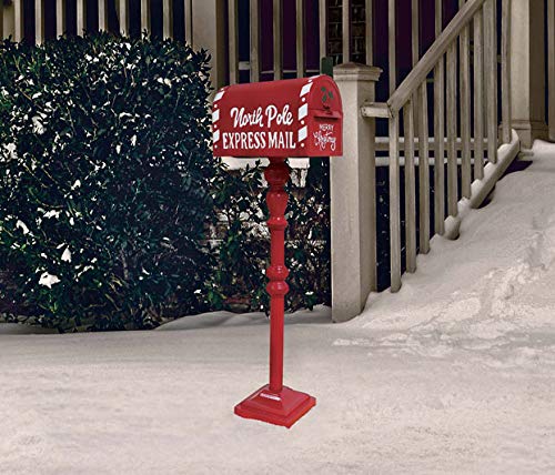 38 Inch Metal Santa Mailbox Christmas Decor - Outdoor Holiday Decoration for Yard, Porch & Festive Celebrations - Durable Christmas Mailbox for Gifts & Letters (Pack of 1)