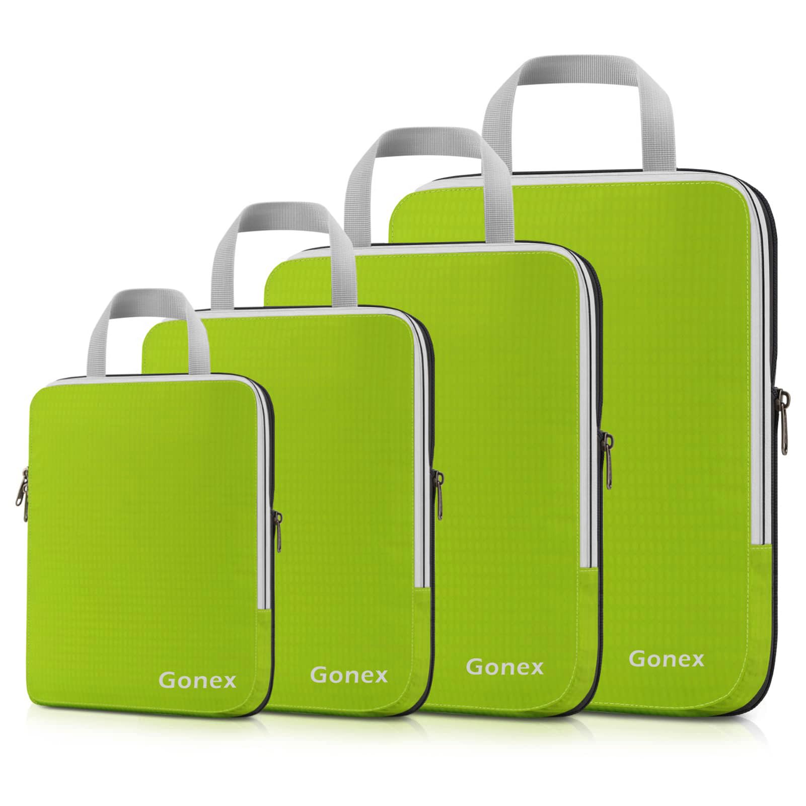 Gonex Compression Packing Cubes Set - 3 or 4 Piece Expandable Travel Organizer Bags for Luggage & Suitcases | Space Saving Storage Solution for Business Trips, Vacations & Weekend Getaways