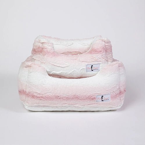 Luxury Pink Angora Cashmere Dog Bed - Soft & Warm Pet Bed for Small to Medium Dogs - Perfect for Winter & Indoor Comfort
