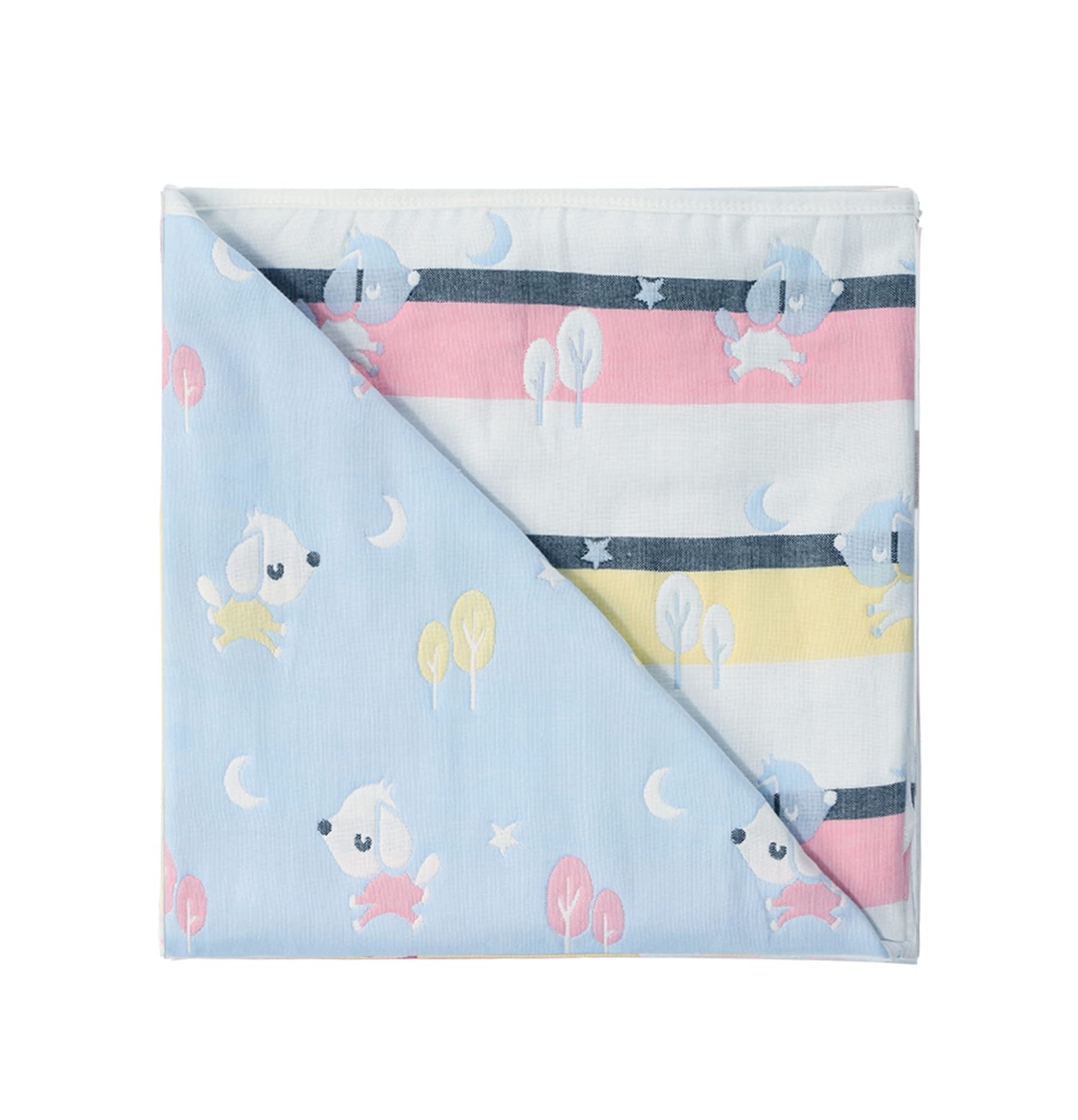 TONWHAR 6-Layer Cotton Muslin Baby Blanket - Ultra Soft & Breathable Baby Quilt for Newborns - Summer Swaddle Blanket & Bath Towel for Infants (Puppy Design) - Perfect for Nursery, Swaddling, Playtime & Travel