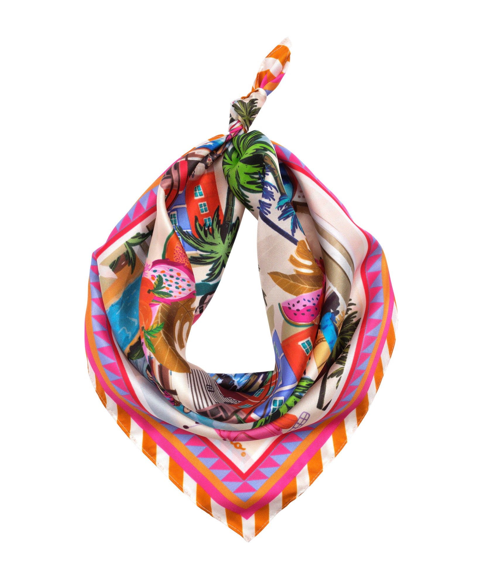 Positano Silk Bandana Scarf - Lightweight & Soft Fashion Accessory for Women & Men - Perfect for Travel, Beach, Hair Styling & Outfit Accessorizing