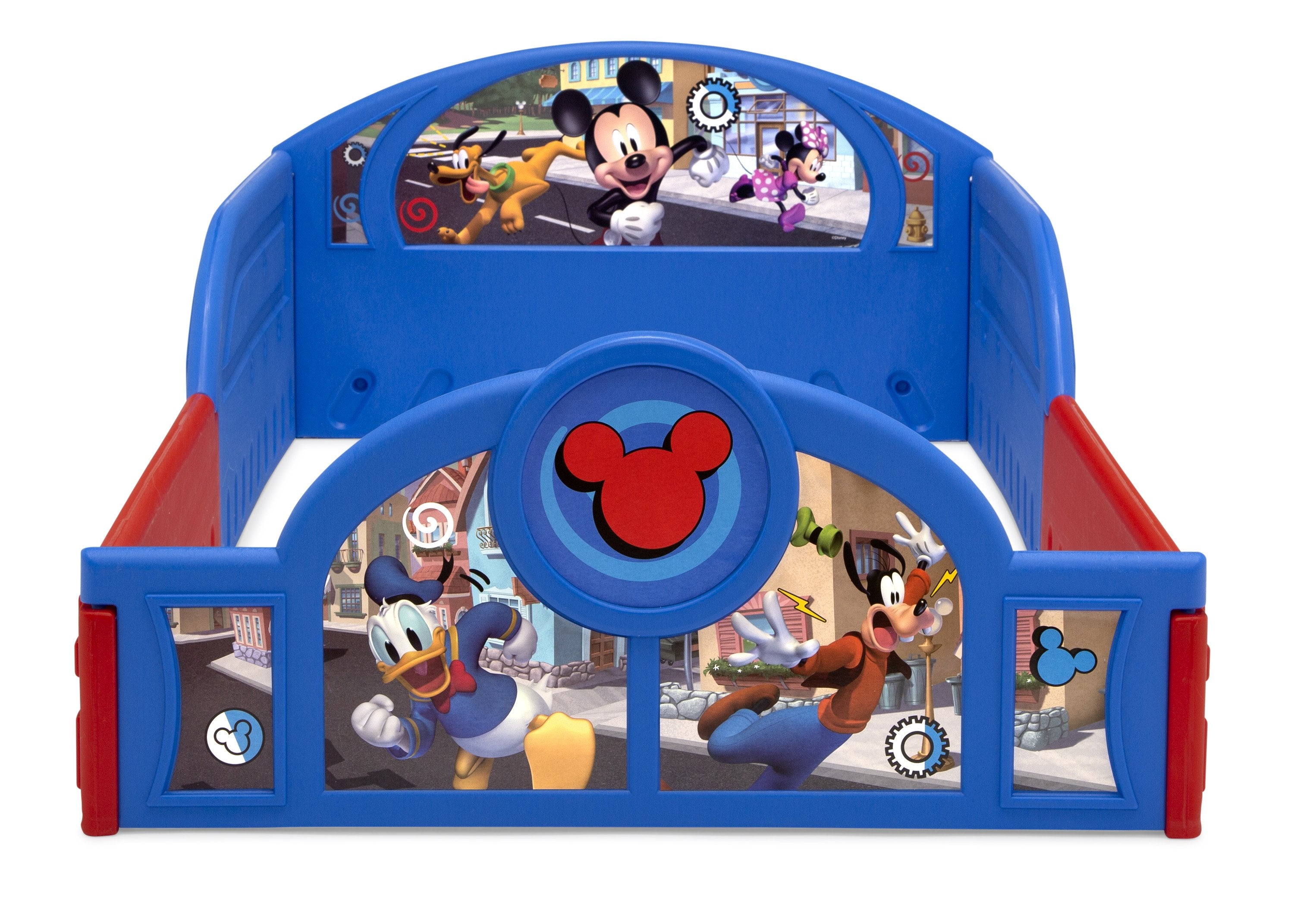 Mickey Mouse Toddler Bed - Plastic Sleep and Play Crib for Kids | Nursery Room Decor for Baby Boys & Girls | Perfect for Daytime Naps & Bedtime