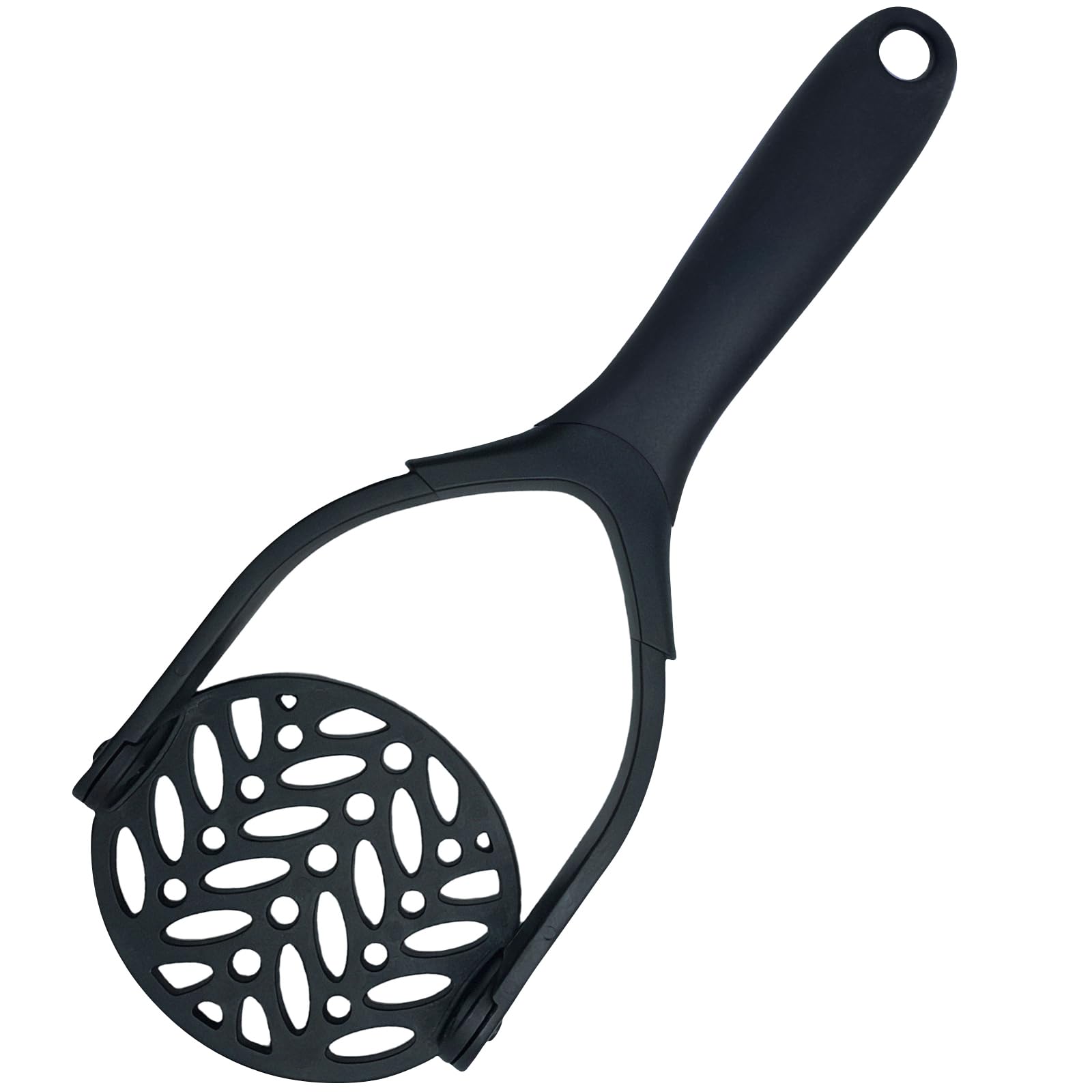 Foldable Nylon Potato Masher - Non-Stick & Non-Scratch Kitchen Tool for Mashing Potatoes, Beans, Vegetables & Fruits | Perfect for Avocados, Baby Food & Smooth Purees | Dishwasher Safe & Ergonomic Design (Black)