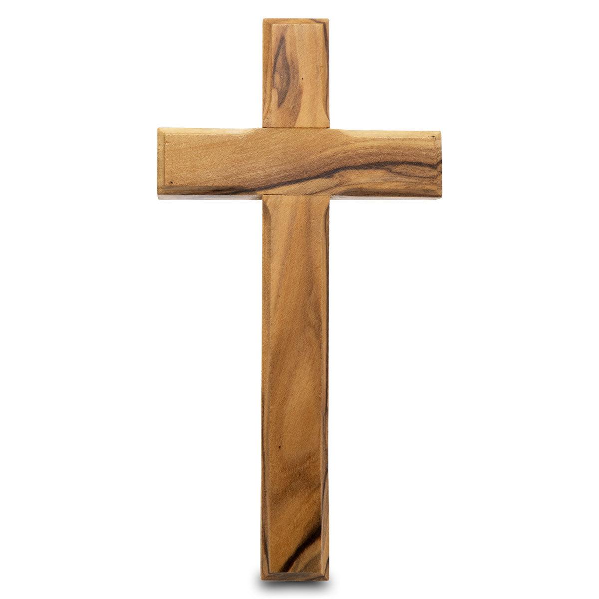 Authentic Olive Wood Wall Cross from Jerusalem - 4.7 Inch Handcrafted Christian Religious Decor for Home, Church & Prayer