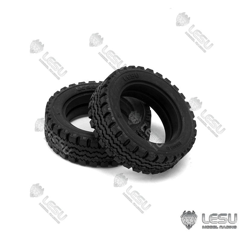 1 Pair (2pc) Rubber & Metal Wheel Hub Caps for 1/14 LESU RC Hydraulic Construction Forklift Model Car DIY Truck - Durable Replacement Parts for RC Construction Vehicle Accessories & Scale Model Displays