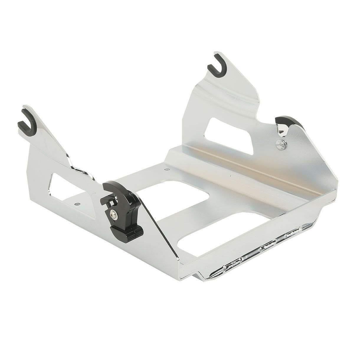 Chrome Detachable Tour Pack Mounting Rack for Harley Touring Road King FLHR & Street Glide FLHT (2009-2013) - Solo Mount Rack for Easy Installation & Secure Storage | Perfect for Long-Distance Rides & Motorcycle Camping