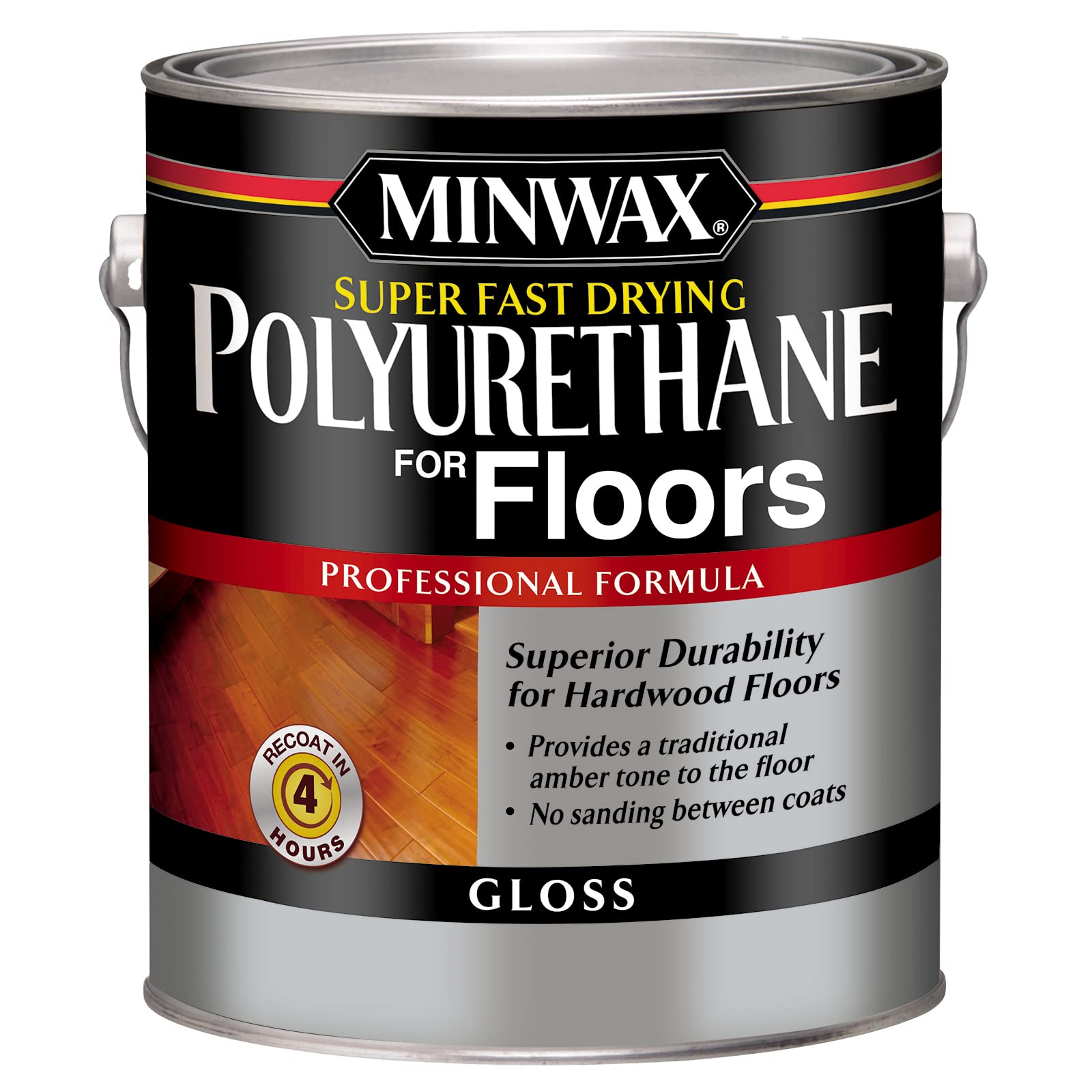 Minwax Super Fast Drying Polyurethane Protective Wood Finish - Clear Gloss 1 Gallon for Floors, Furniture & Cabinets | Quick-Drying Wood Sealant for Indoor & Outdoor Use