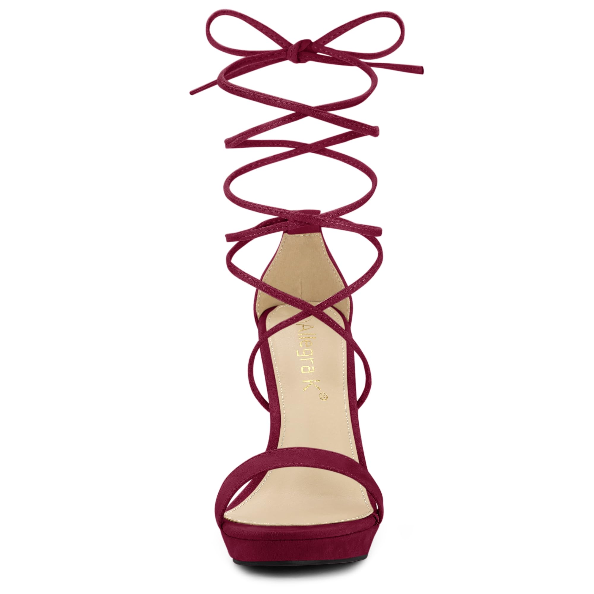 Allegra K Women's Platform Stiletto Heel Lace-Up Sandals - Sexy High Heels for Parties, Weddings & Date Nights