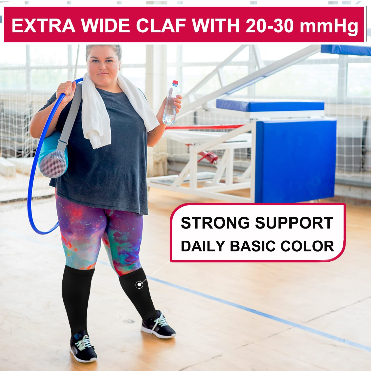 Wide Calf Compression Socks 15-20 mmHg for Women & Men - Plus Size Knee High Stockings for Nurses, Running, Travel & Varicose Vein Relief - Medical Support & Athletic Performance
