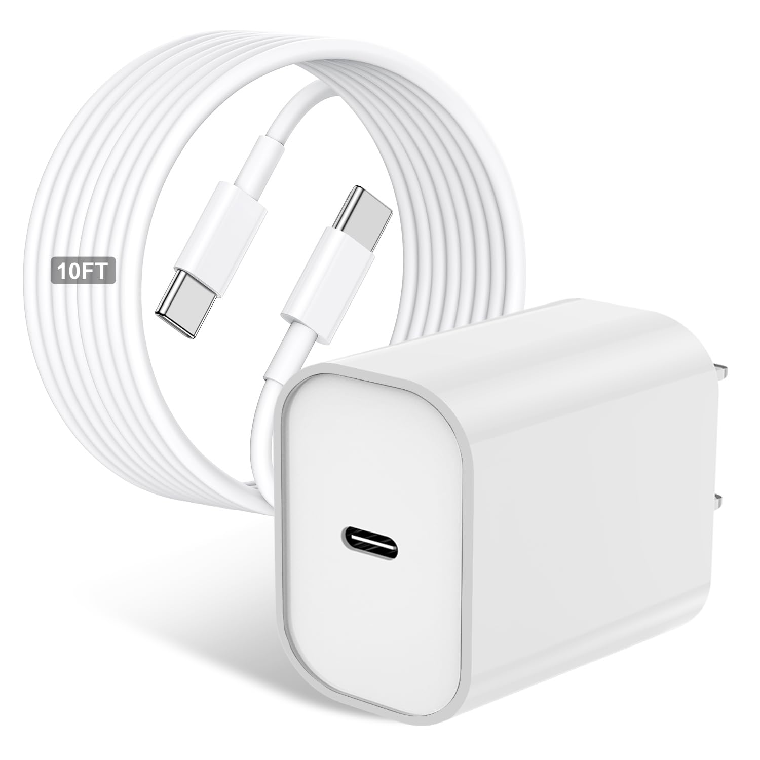 20W USB C Fast Charger Block for iPhone 16/15/14/13/12 & iPad Pro/Air - 10ft USB C to C Cable Included - Quick Charge for iPhone 15 Pro/Plus/Max, iPad Pro 12.9/11, iPad Air 5th Gen - Perfect for Home, Office & Travel Charging