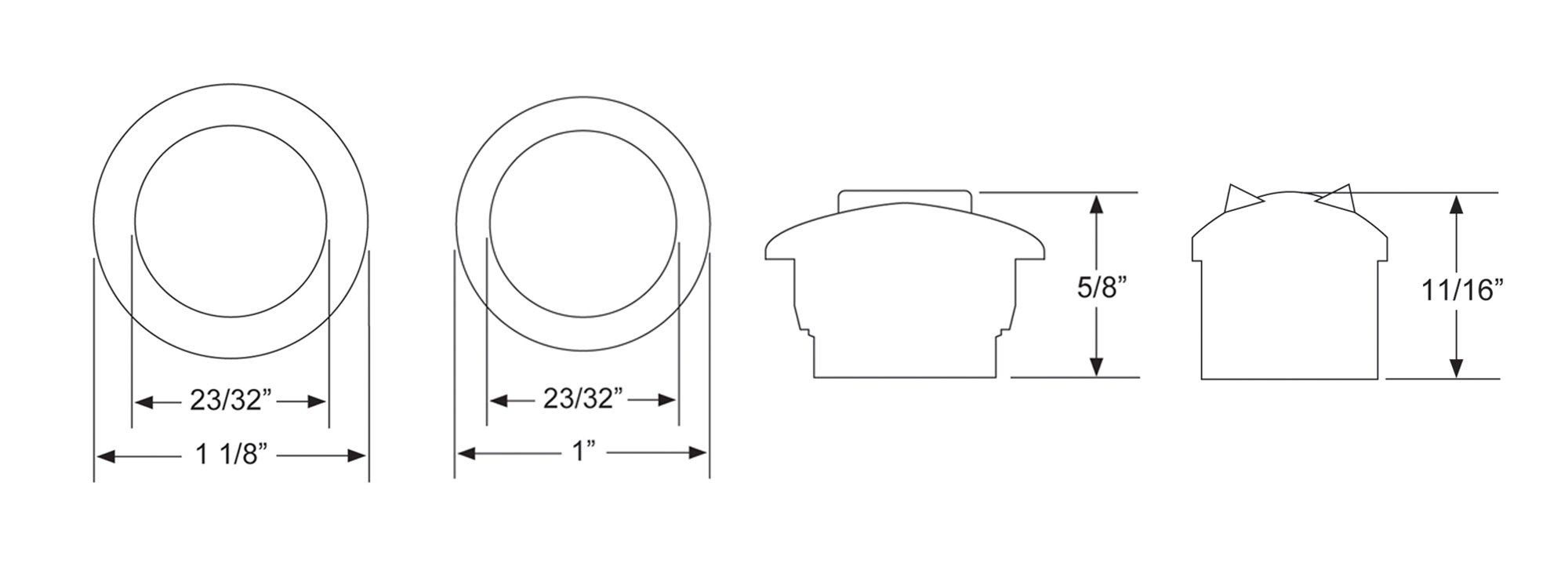 Blazer International C534CK6 LED 3/4 Inch Round Clearance & Side Marker Lights - Clear Lens, 6 Pack - Perfect for Trucks, Trailers, Boats & RVs