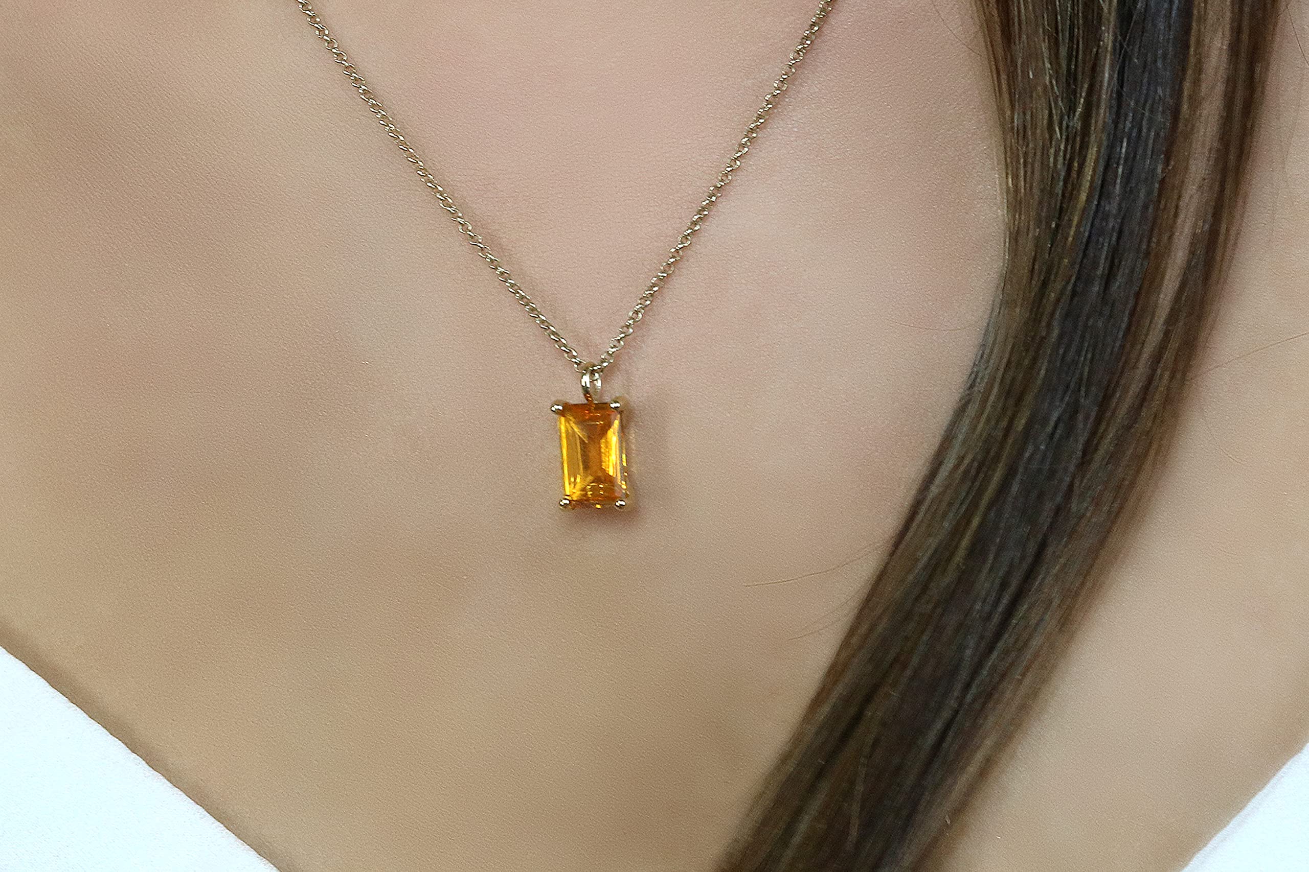Iridescent Citrine Pendant Necklace - November Birthstone Jewelry Gift for Women - Perfect for Everyday Wear & Special Occasions