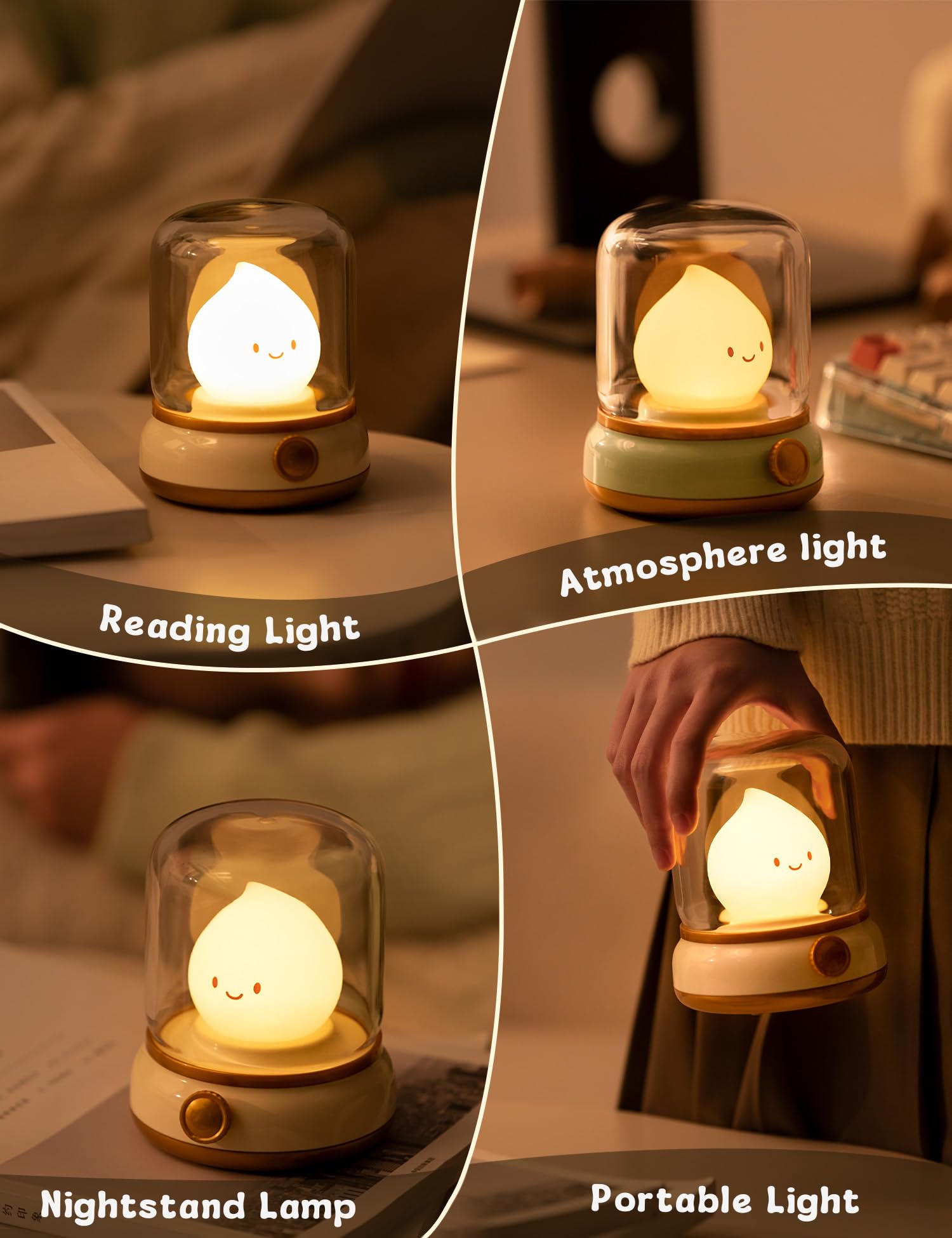 Chibi Flame Lamp - Anime Cozy Night Light with Retro Design, USB Rechargeable LED Desk Decor for Bedroom, Gift for Anime Fans & Home Decoration | Perfect for Bedside, Gaming Room & Relaxation