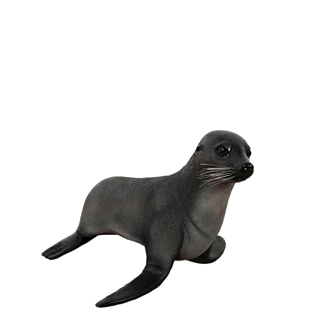 LM Treasures Realistic Sea Lion Baby Seal Statue - Handcrafted Resin Ocean Animal Decor for Home, Office Desk, or Garden