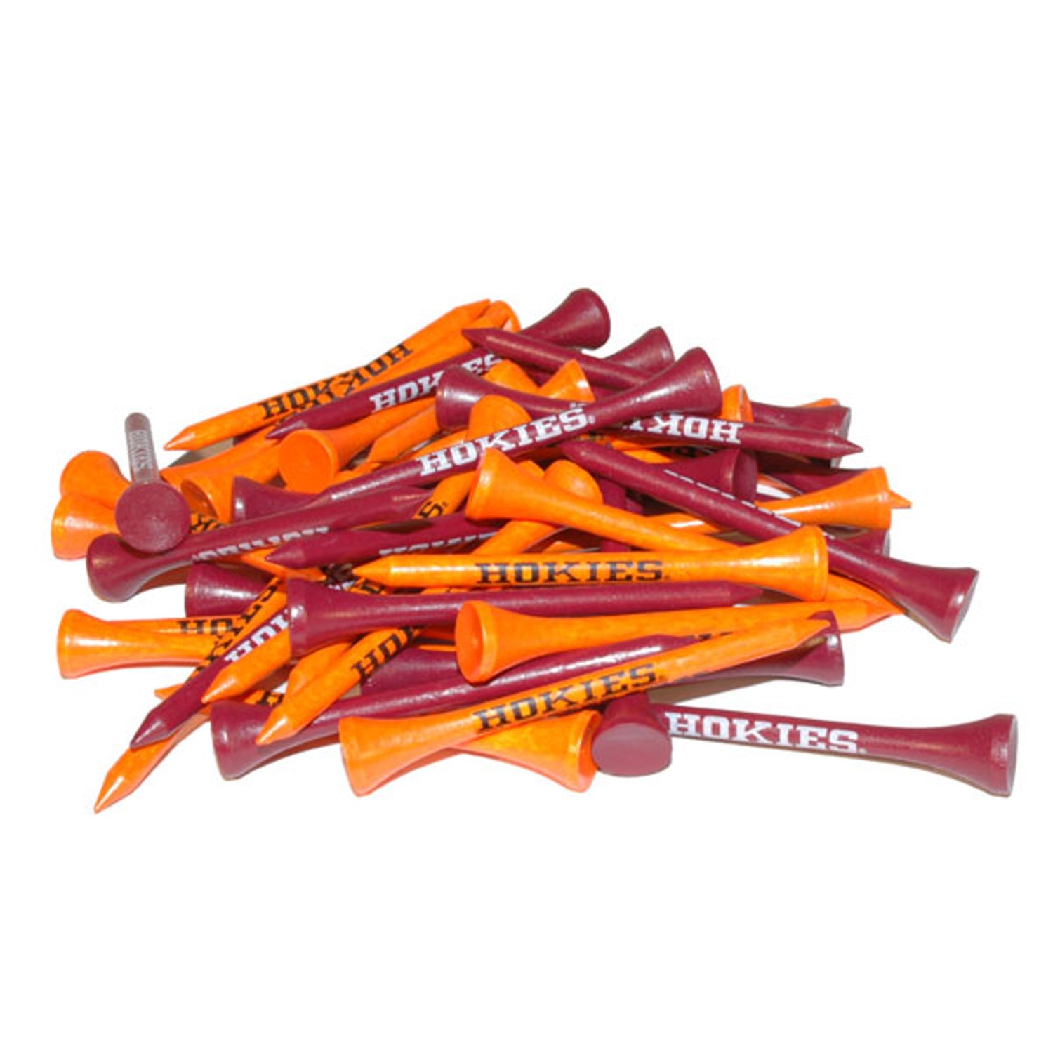 NCAA Team Golf Tees - Pack of 50 Premium Wooden Golf Tees for Driving Range & Course Play