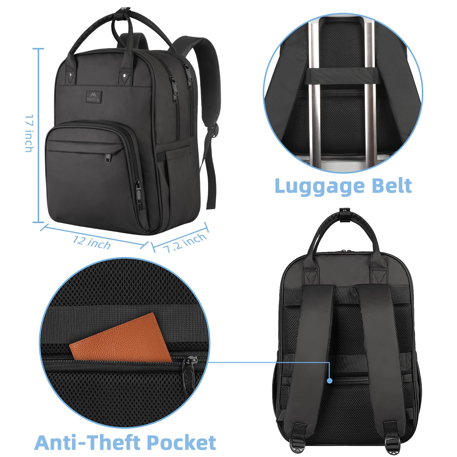 Waterproof Padded Nursing Backpack for Women - Medical Laptop Backpack with Removable Organizer, Durable Nurse Bag for Clinical Work, College & Travel | Perfect Nurse Gifts for Healthcare Professionals & Students