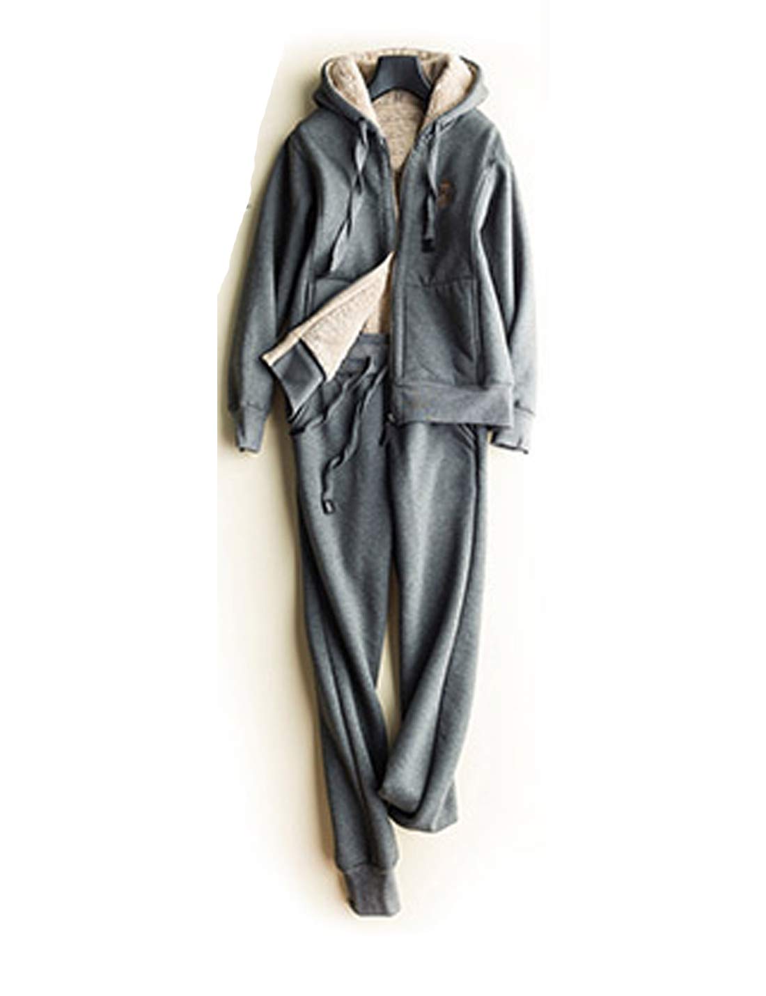 Women's Winter Warm Sherpa-Lined Hoodie and Jogger Set - Athletic Two Piece Sweatsuit for Running, Yoga & Casual Outfits - Cozy Fleece Lounge Wear for Cold Weather