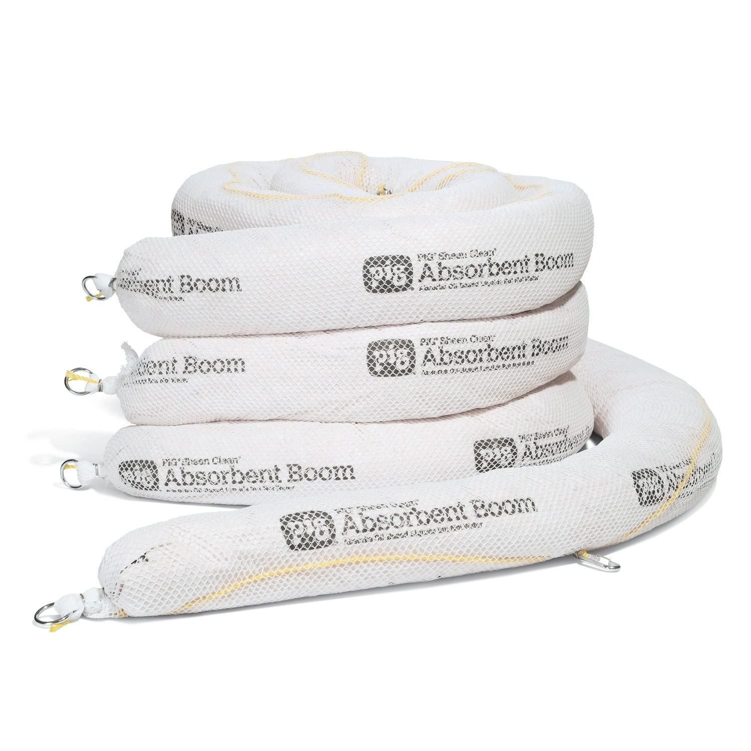 Oil Absorbing Socks - PIG Sheen Clean | 6 Gallon Capacity | 4 Oil-Only Absorbent Booms | 5