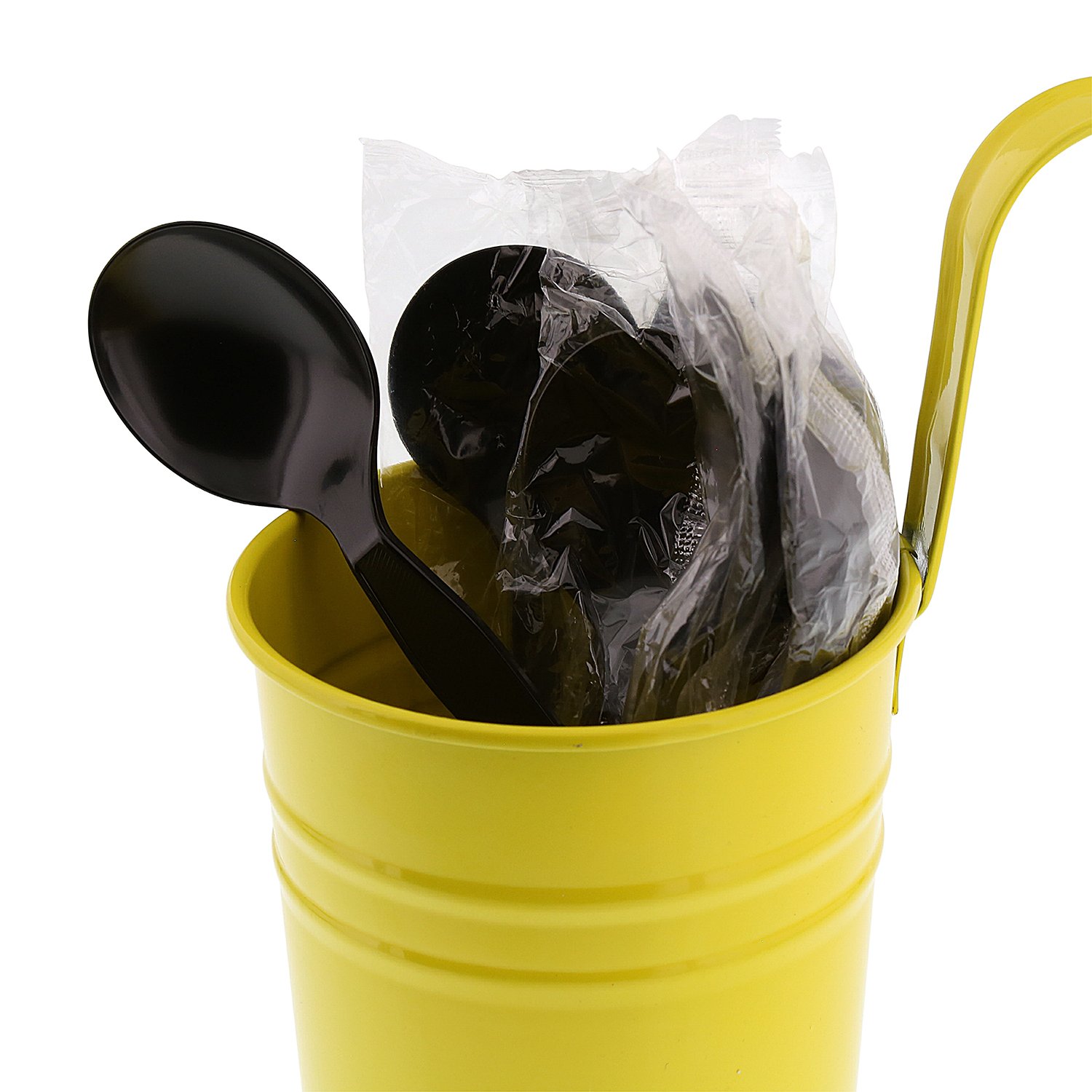 Disposable Black Polystyrene Soup Spoons - Medium-Heavy Weight, Individually Wrapped, Pack of 1000 | Ideal for Restaurants, Catering, Takeout & Food Service