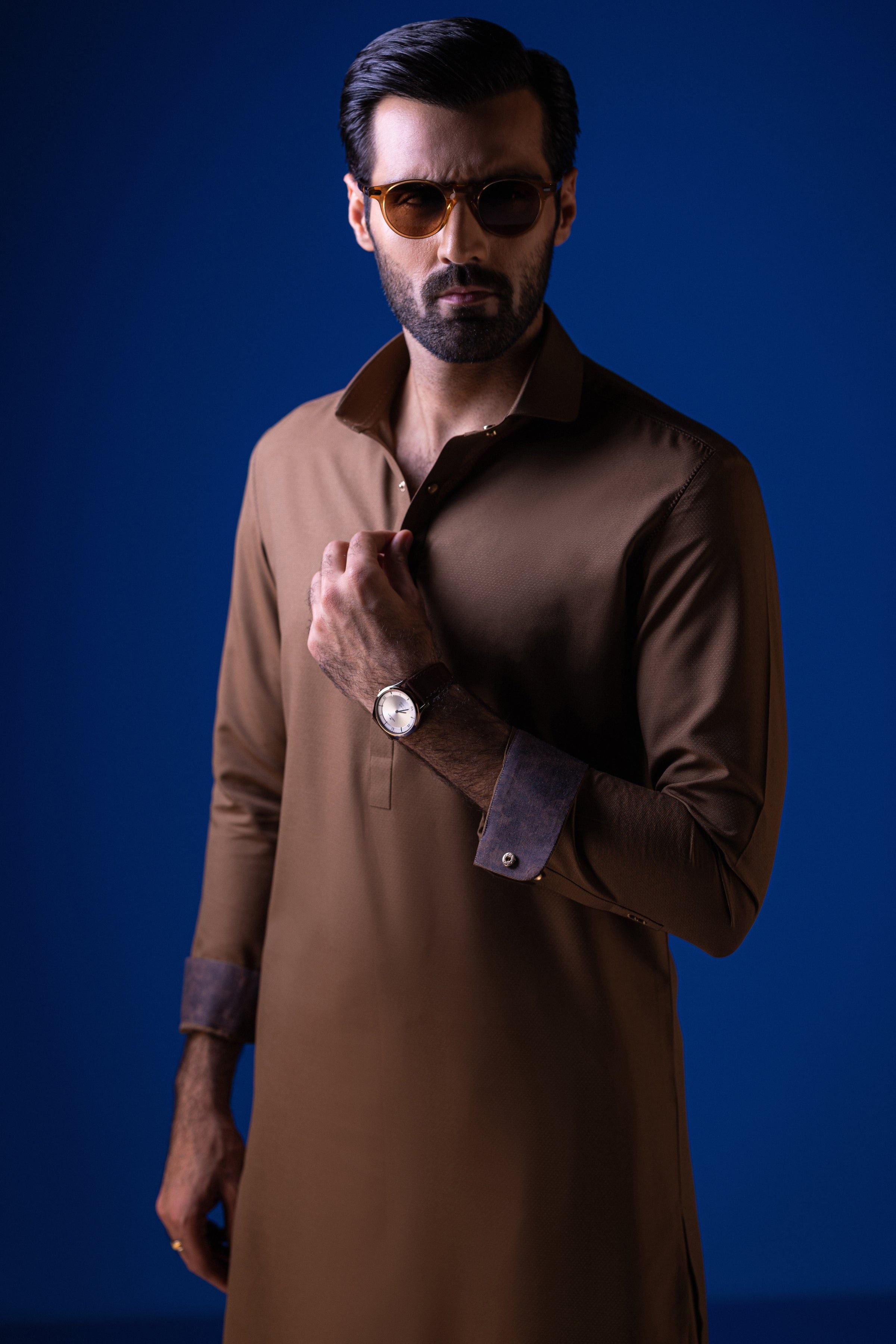 Premium Blended Brown Shalwar Kameez Outfit for Men & Women - Traditional Pakistani Dress for Cast & Crew - Perfect for Weddings, Festivals & Cultural Events