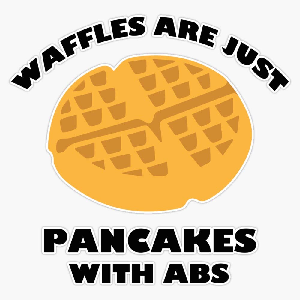 Funny Waffle vs Pancake Vinyl Bumper Sticker - 5