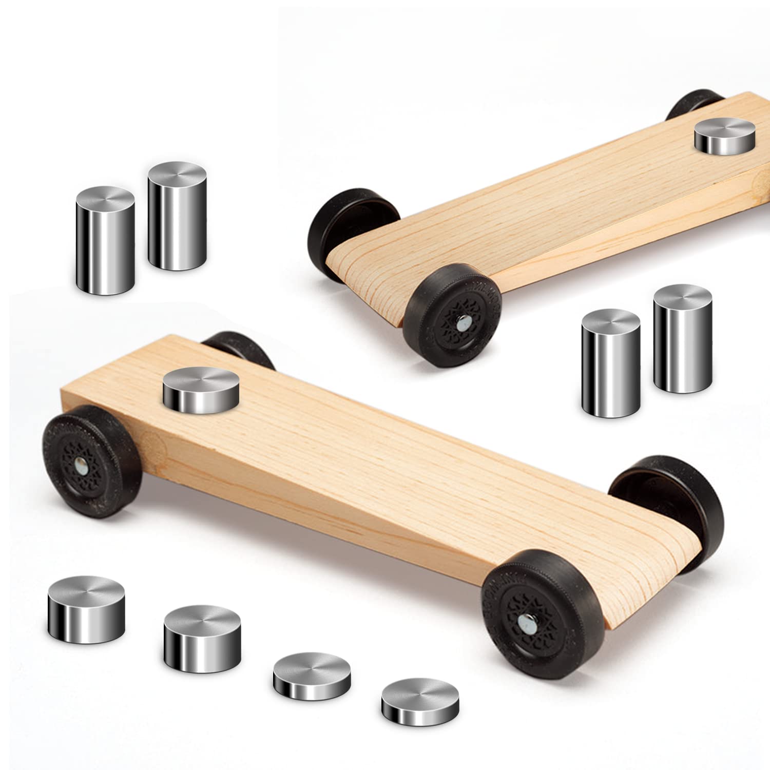 3.25oz Tungsten Pinewood Derby Car Weights - 5 Sizes Incremental Cylinder Weights for Maximum Speed | Perfect for Boy Scouts Racing & DIY Derby Car Tuning