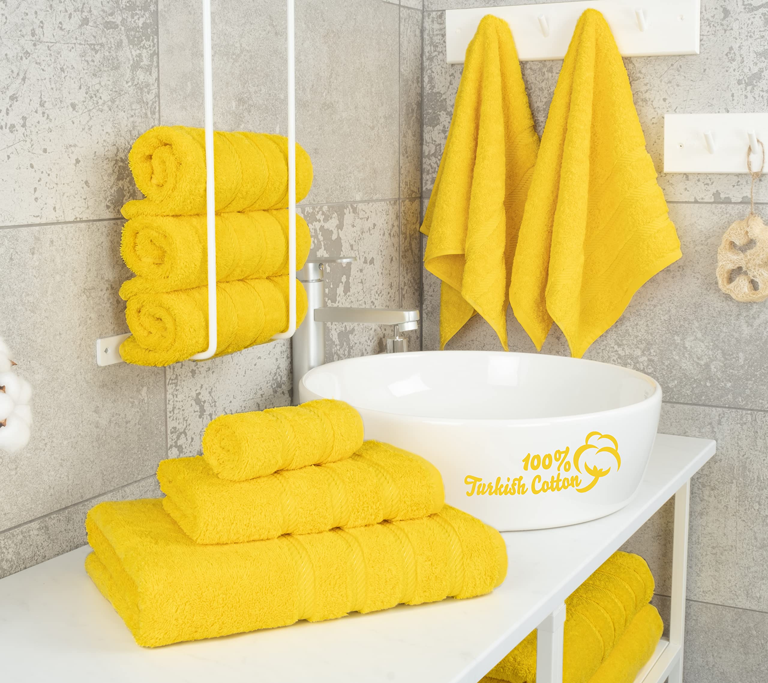 Premium 6-Piece Bath Towel Set & 4-Piece Hand Towel Bundle - Ultra Soft American Linen for Spa, Hotel, and Luxury Home Bathroom Experience