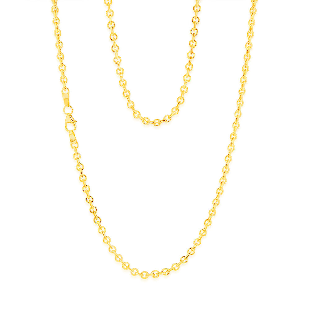 9ct Yellow Gold Belcher Chain 45cm - Elegant & Durable Jewelry for Women, Perfect for Layering, Gifts & Everyday Wear