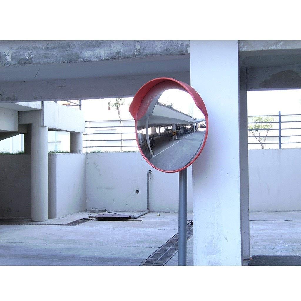 80CM / 100CM Adjustable Wide-Angle Traffic Safety Mirror - Clear Convex Road Mirror for Driveways, Parking Lots & Garages - Durable Outdoor Use with Mast Support (Size: 100CM) - Perfect for Blind Spot Visibility and Accident Prevention