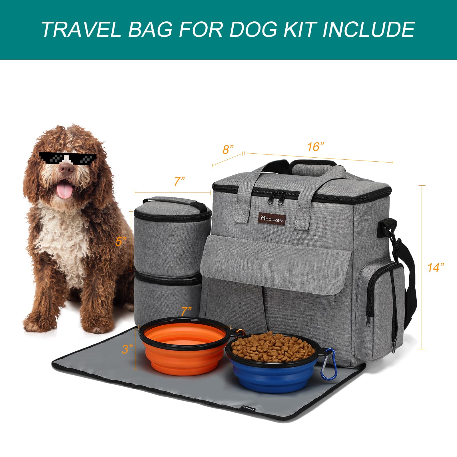 Modoker Pet Travel Bag - Airline Approved Dog & Cat Carrier with Multi-Function Pockets | Perfect for Weekend Trips, Vet Visits & Outdoor Adventures